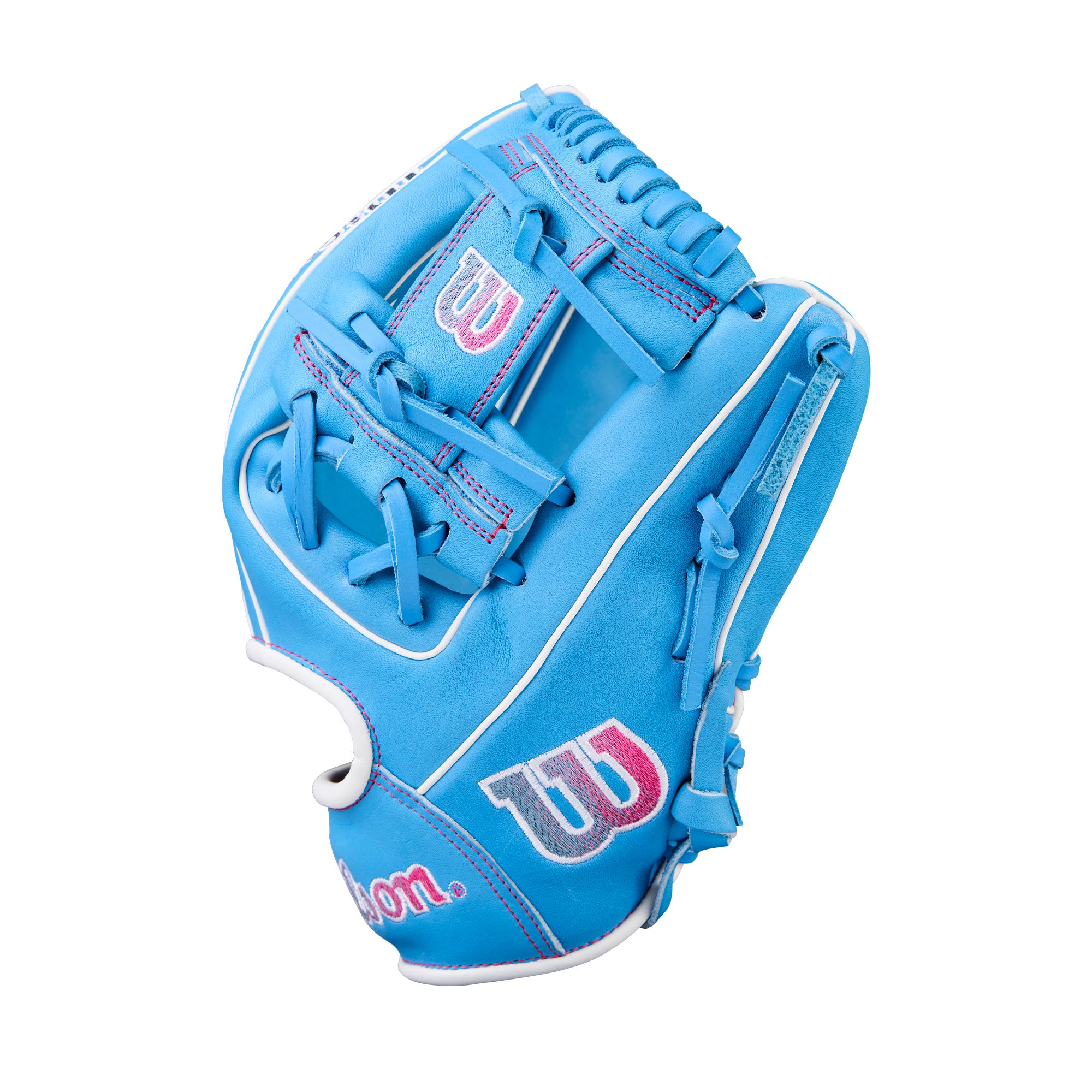 Wilson 2026 A1000 1786 11.5" Infield Baseball Glove – thumb section close-up displaying ergonomic padding and stitch detail