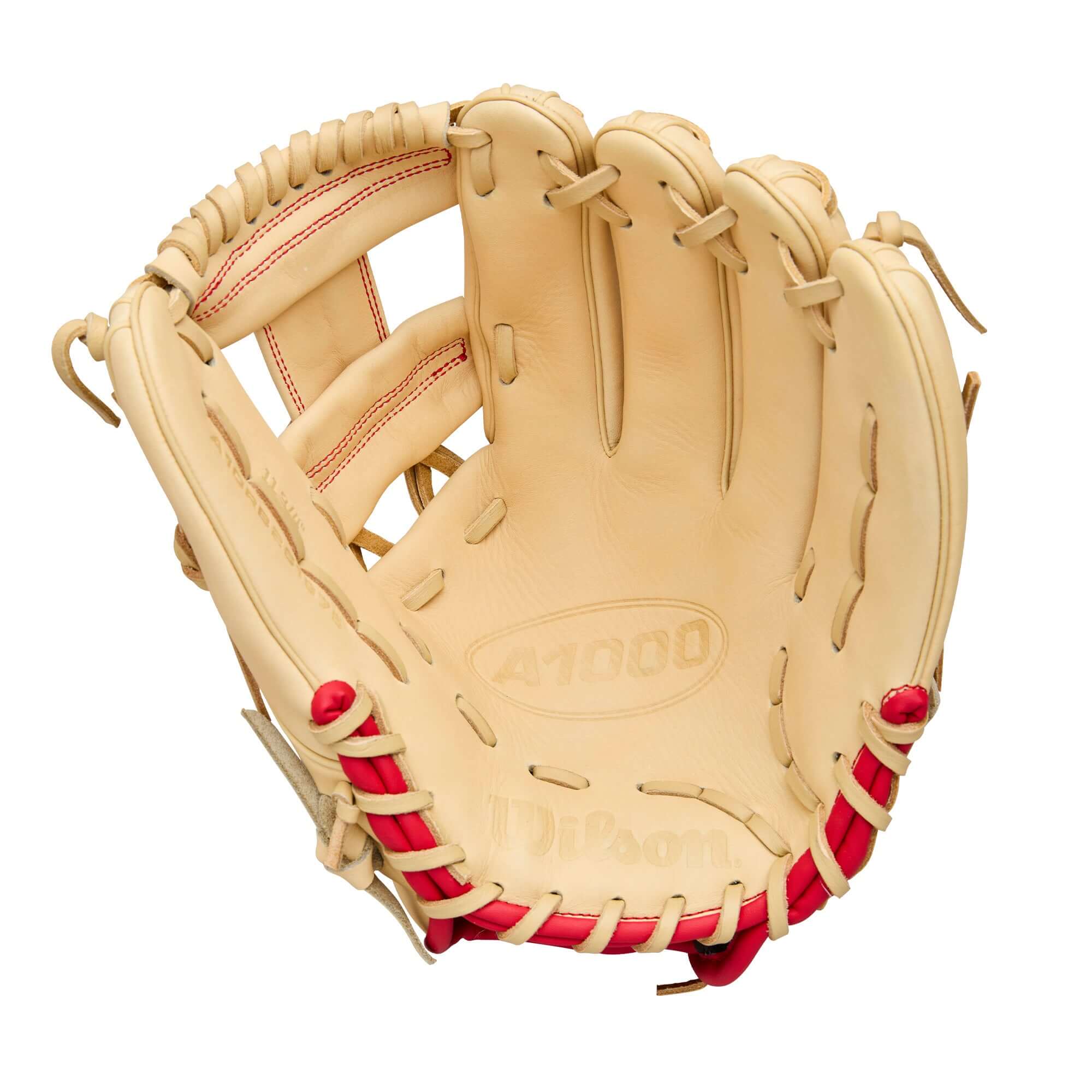 Wilson 2026 A1000 1975 11.75 Infield Baseball Glove in blonde and red color design.