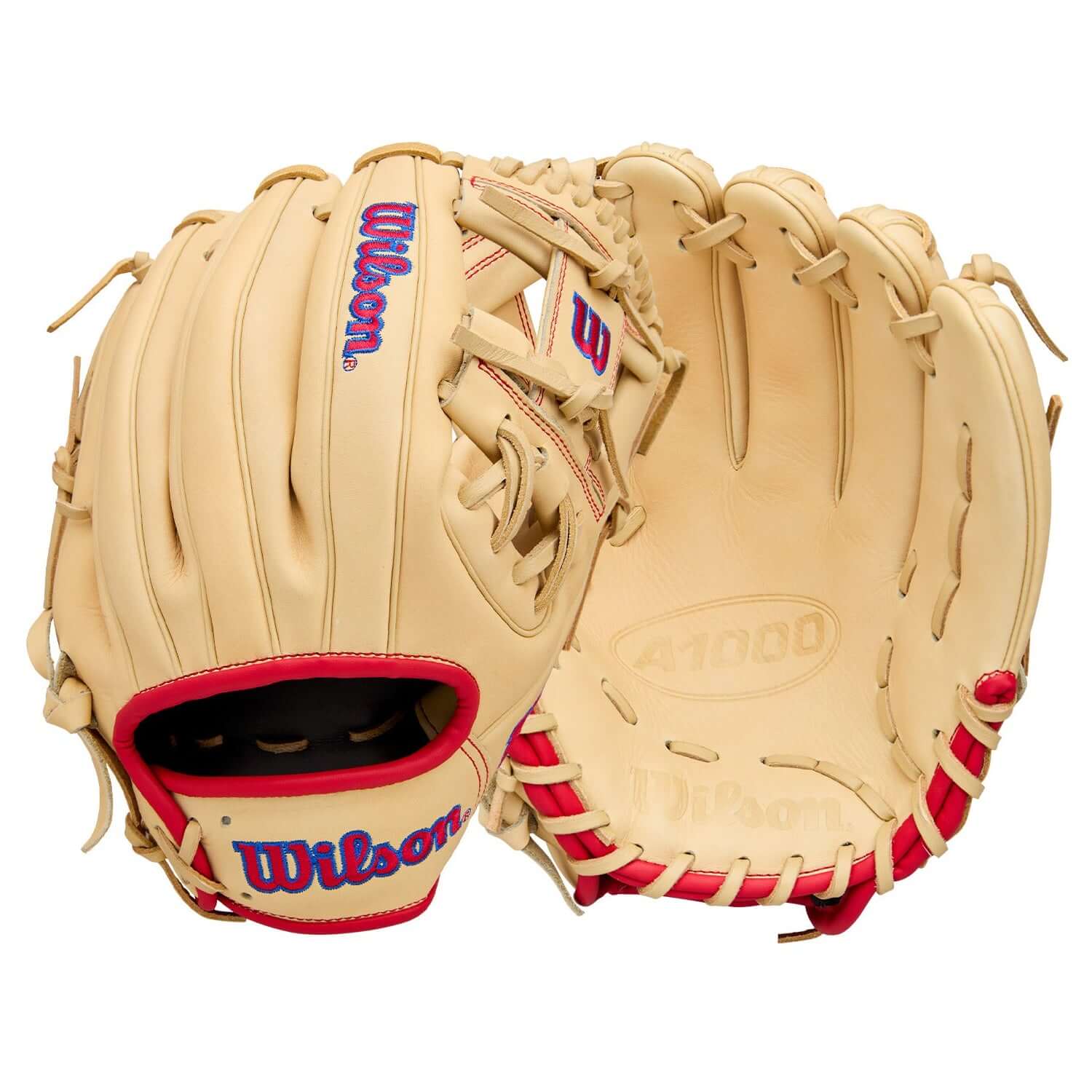 Wilson 2026 A1000 1975 11.75” Infield Baseball Glove front and back showcasing deep pocket and H-Web design.