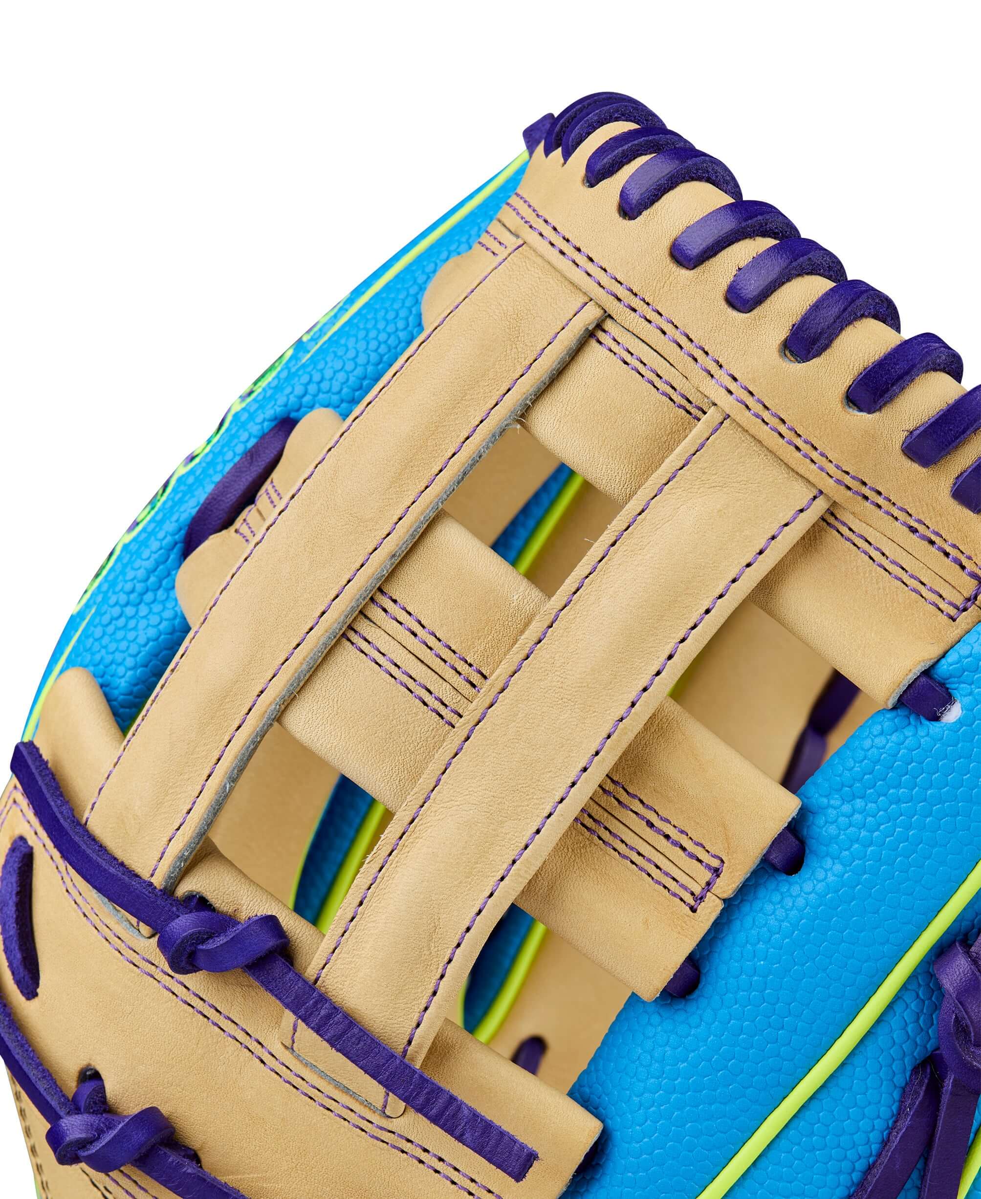 Dual Post Web of Wilson Winter 2025 A2000 1750SS 12.5" Outfield Baseball Glove built for strong ball retention.