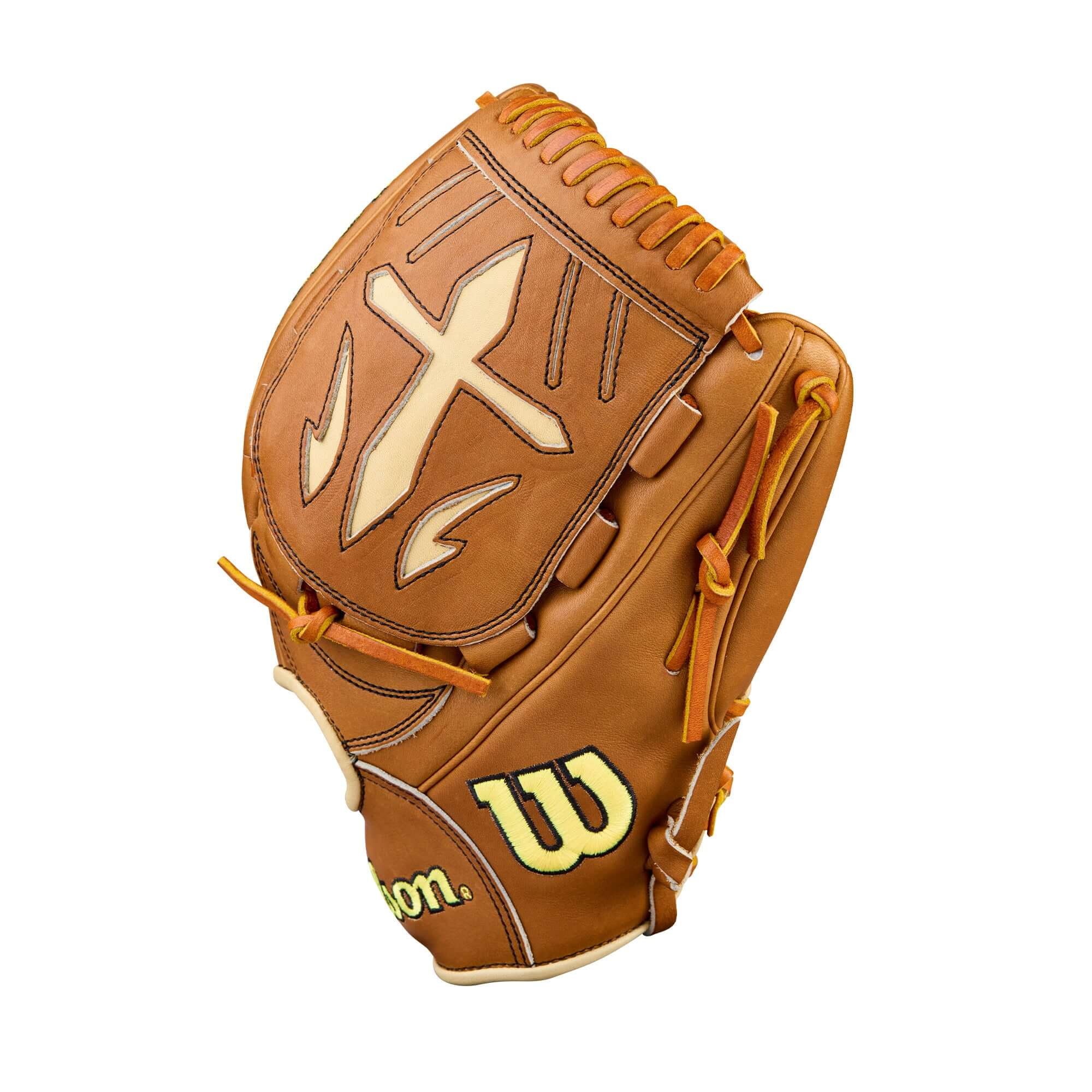 Wilson 2026 A2000 Classics Series B23 12” Pitcher Baseball Glove in tan leather with embossed details.