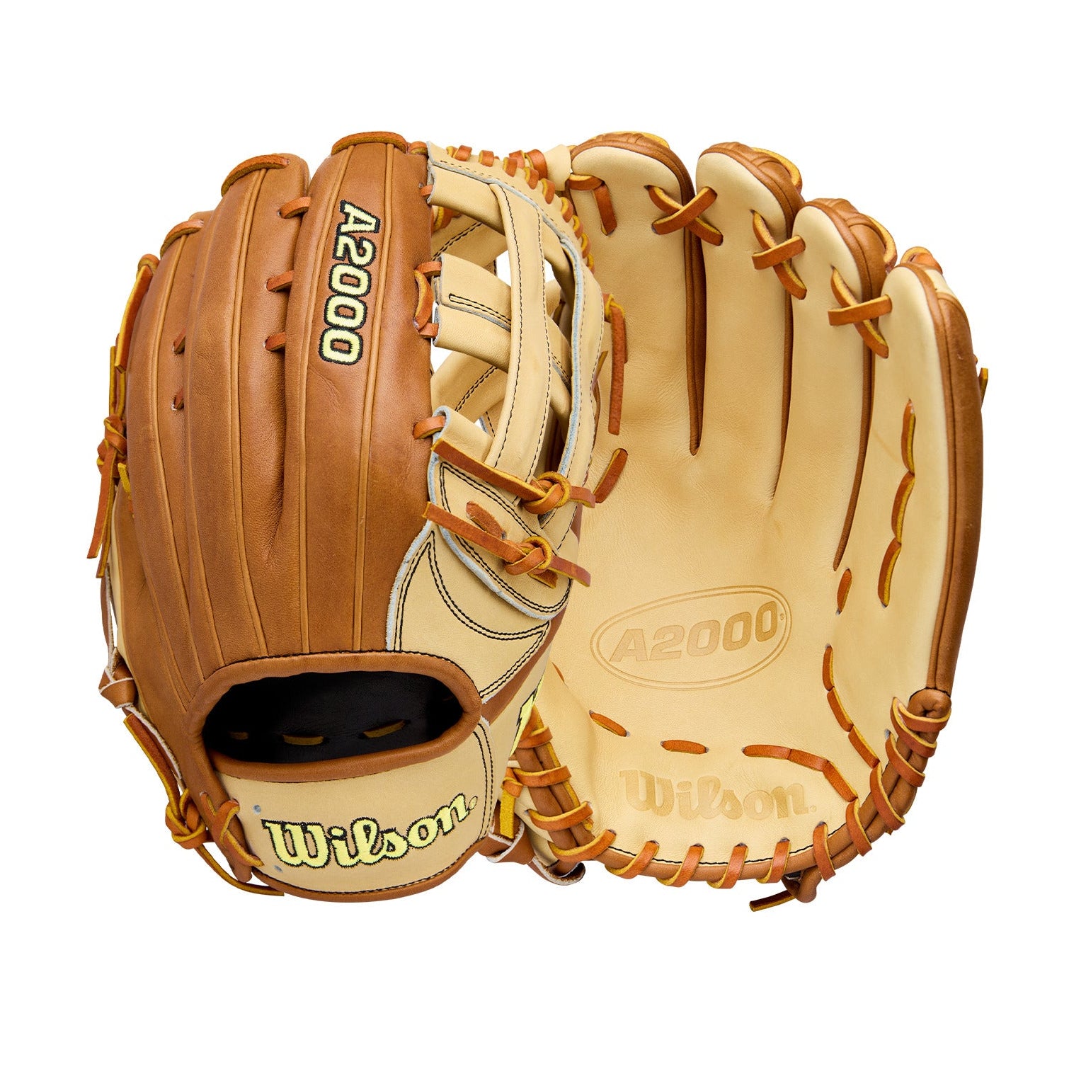 2026 Wilson A2000 Classic Series 1777 12.75" Blonde/Saddle Tan LHT baseball glove, ideal for outfield performance.