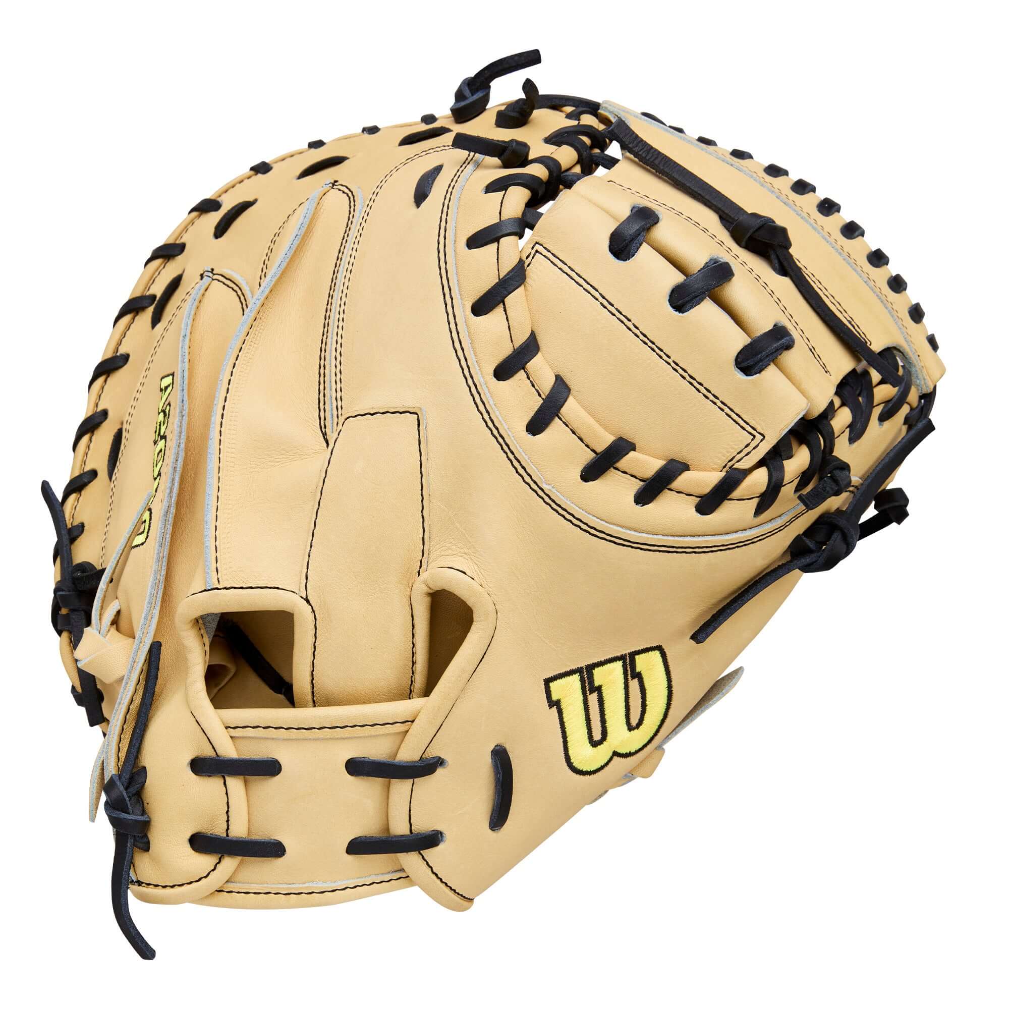 Back view of Wilson 2026 A2000 Classic 1734 34" Catcher's Mitt with A2000 logo and detailed stitching.
