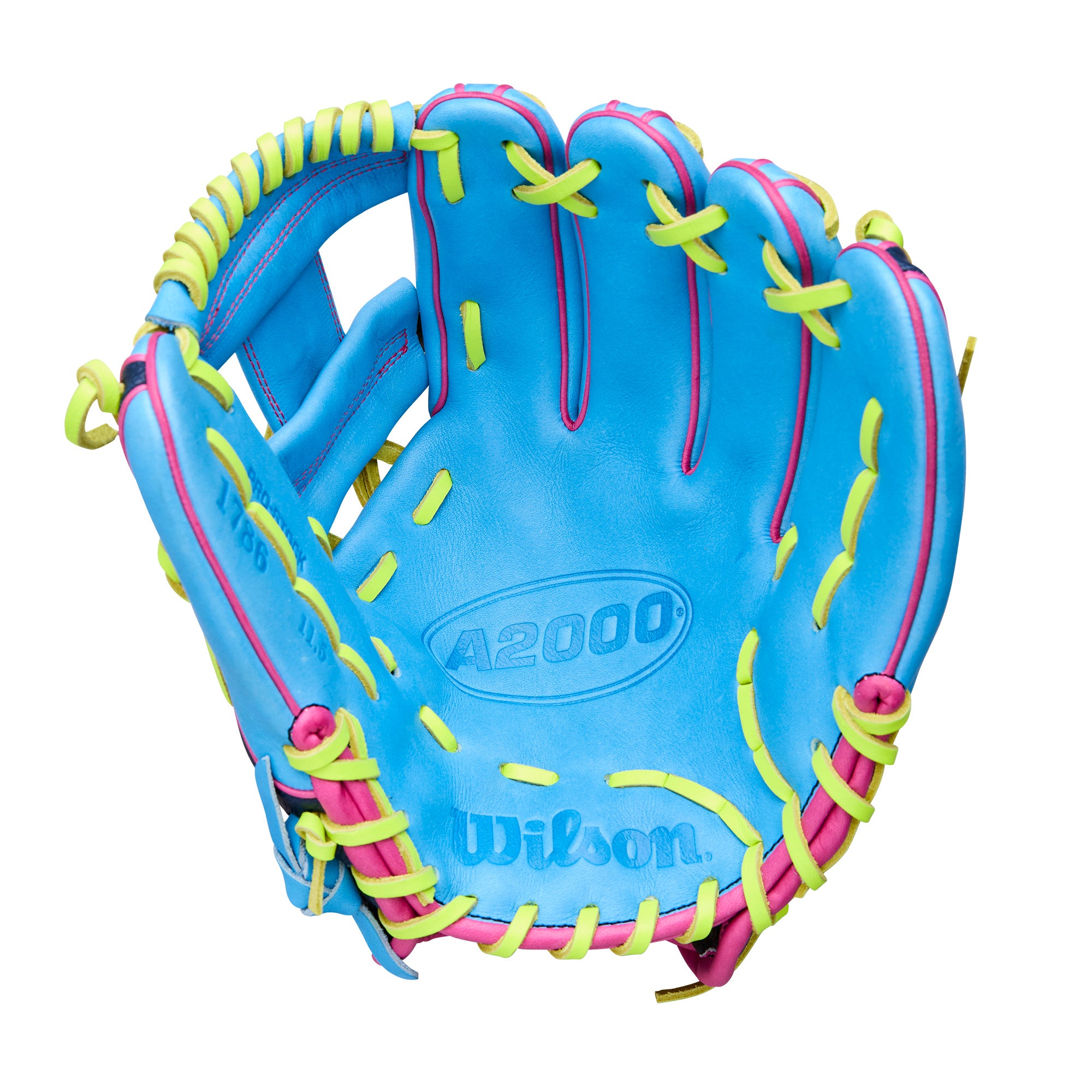 Wilson Spring 2026 A2000 1786 11.5” Infield Baseball Glove in vibrant colors.