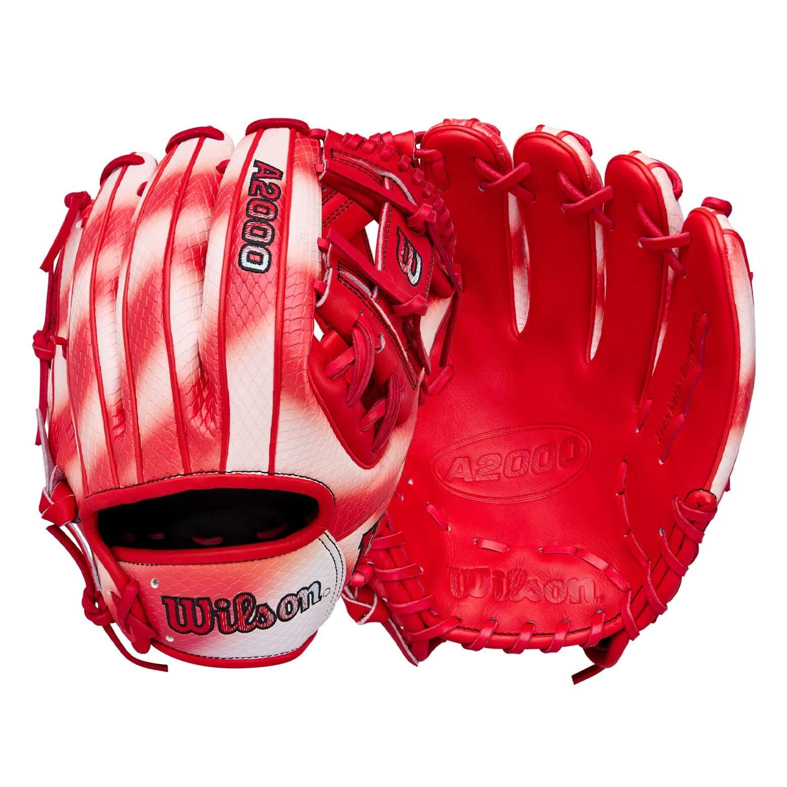 Red Wilson Spring 2026 Zach Neto A2000 ZN9 GM 11.75 Infield Baseball Glove with open web design.