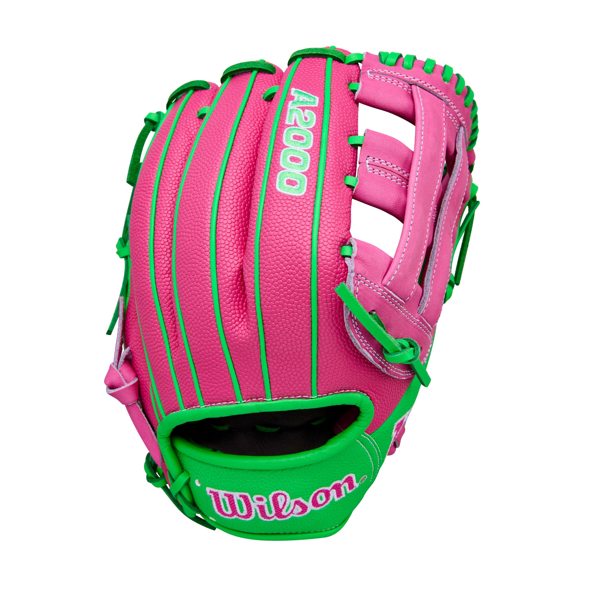 Wilson Spring 2026 José Ramírez A2000 JR11 GM 12” Infield Baseball Glove pink and green