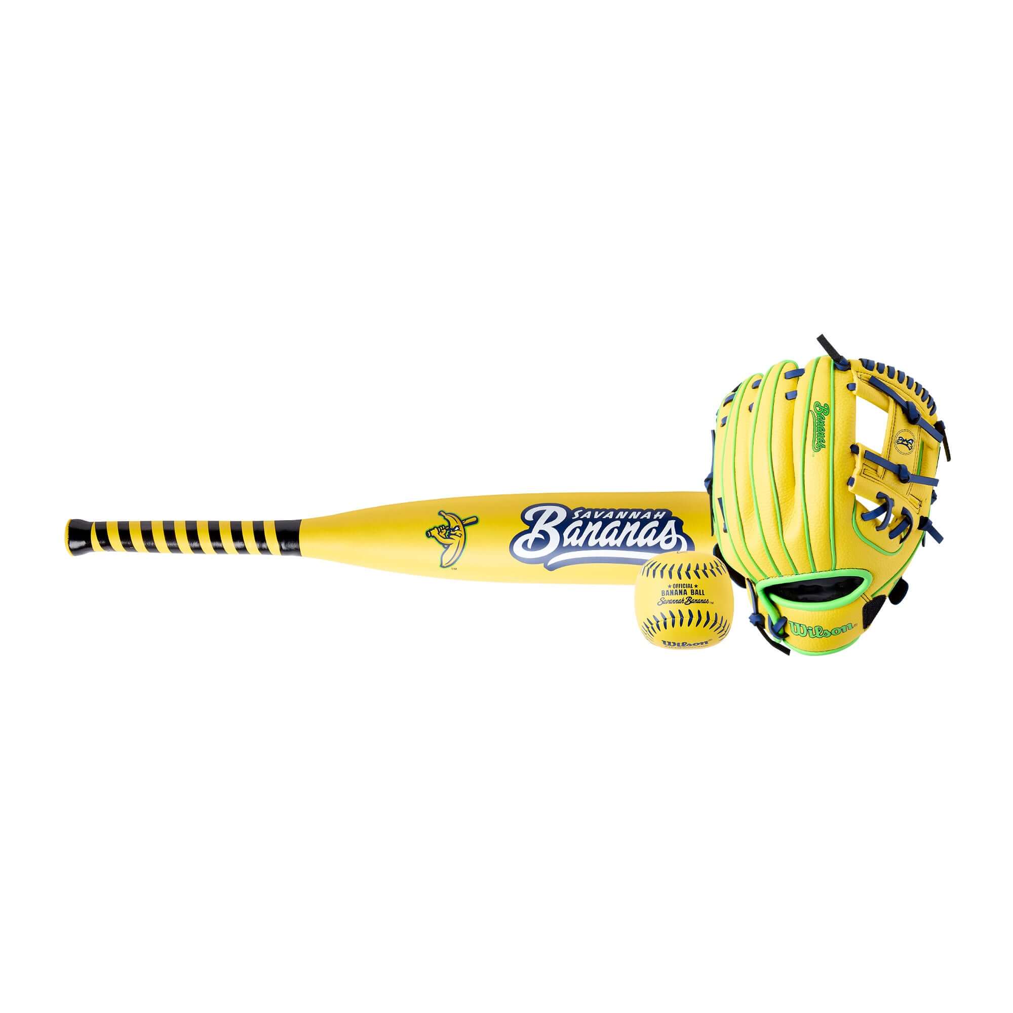 Wilson 2026 Savannah Bananas A200 10" Glove Ball Bat Combo LHT