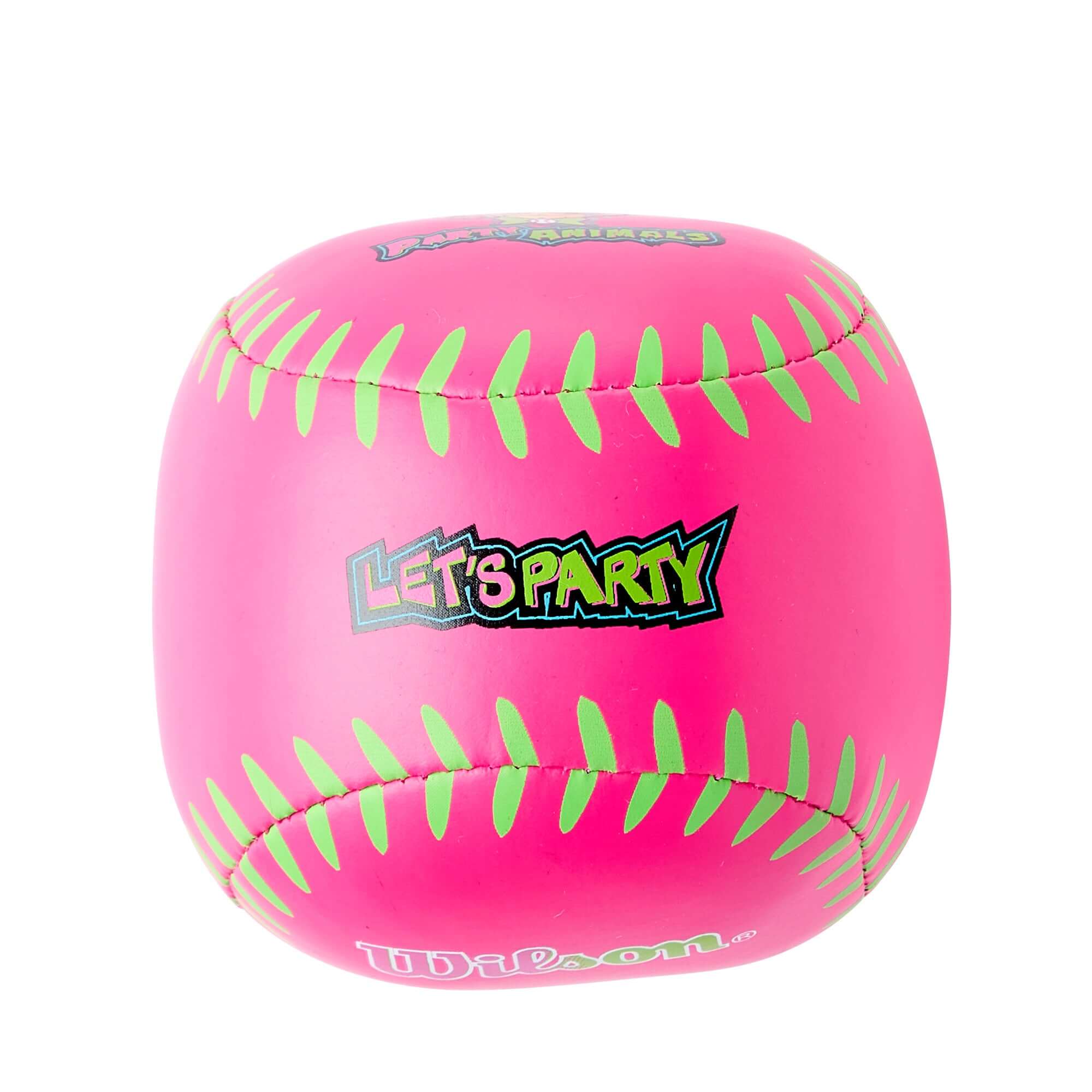 Cotton-stuffed ball included in Wilson 2026 Party Animals A200 10" Glove Ball Bat Kit LHT