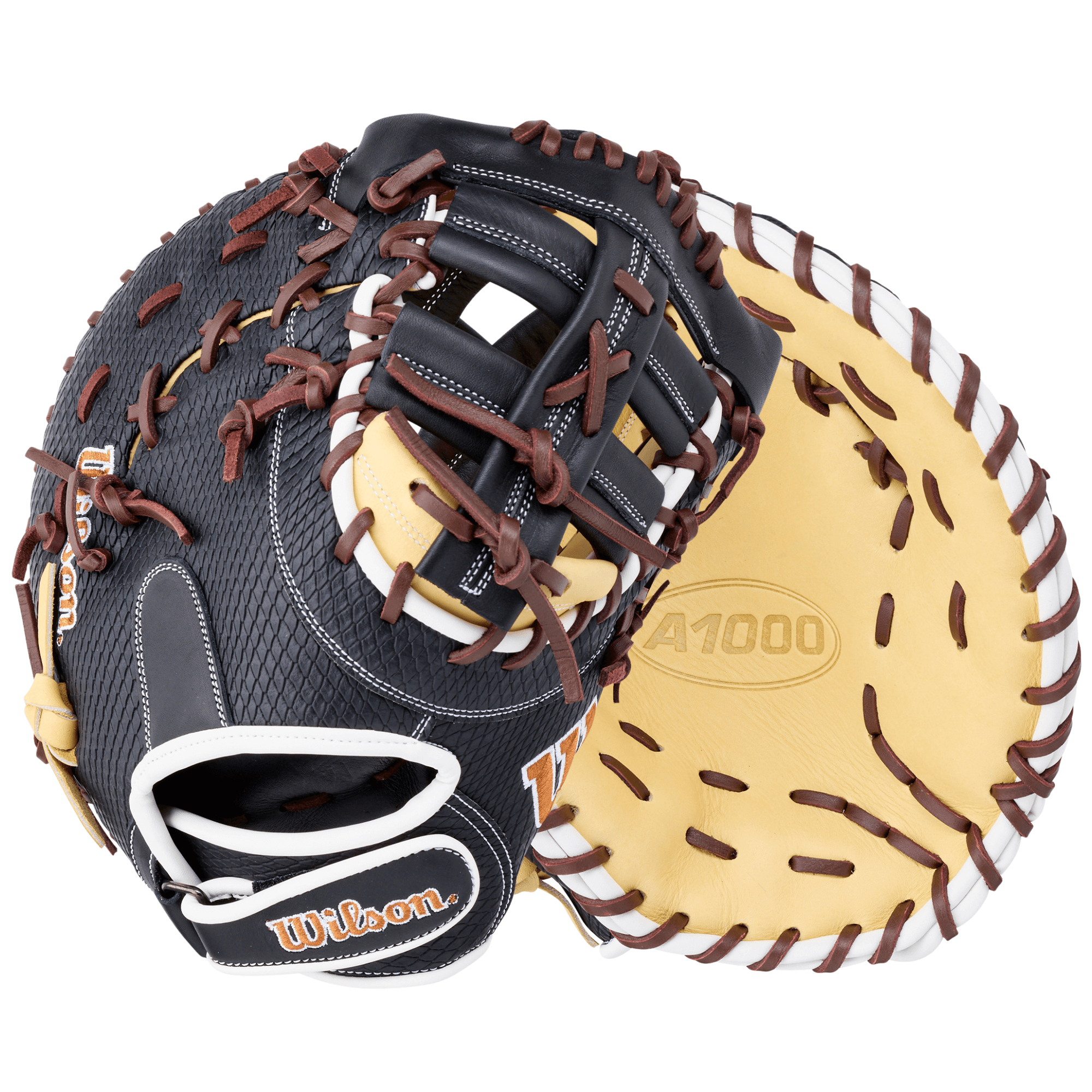 Wilson 2026 A1000 PF1612 Secret Menu 12 Baseball First Base Mitt LHT top view with unique stitching and design.