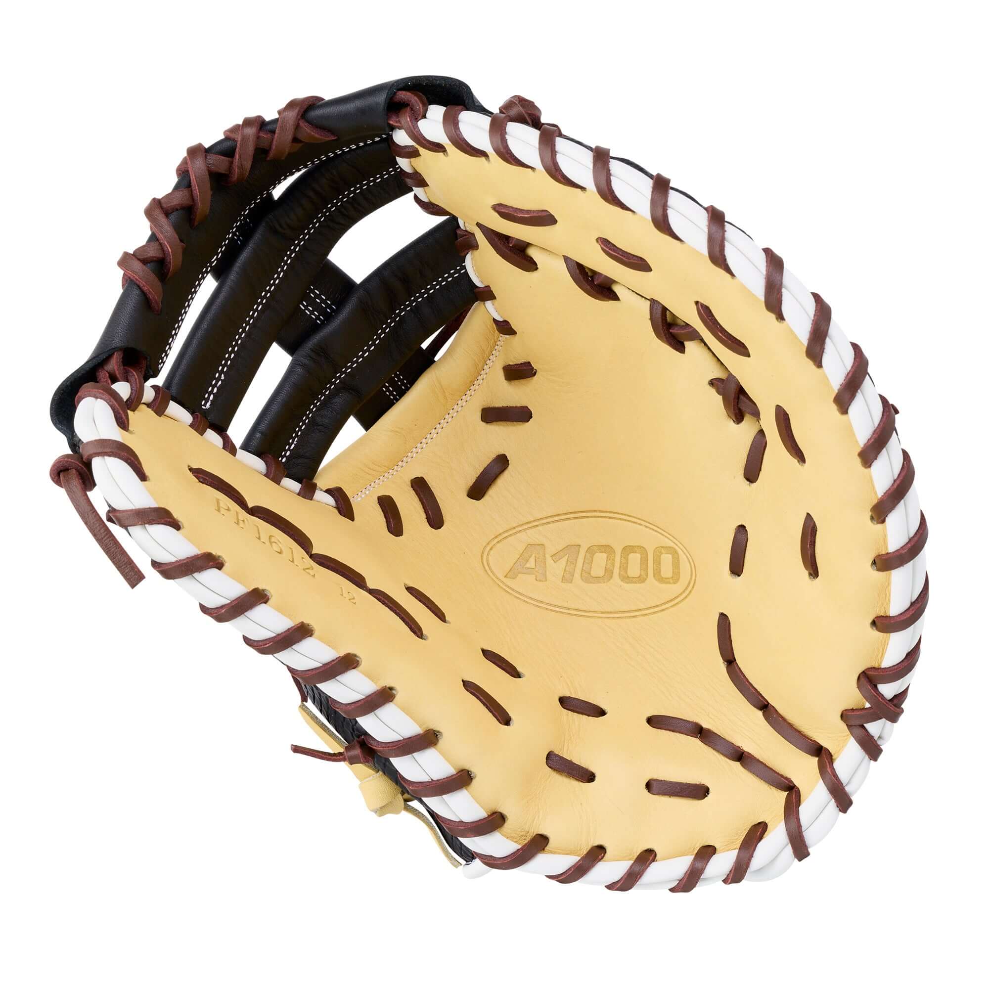 Wilson 2026 A1000 PF1612 Secret Menu 12 Baseball First Base Mitt LHT interior view showing A1000 logo