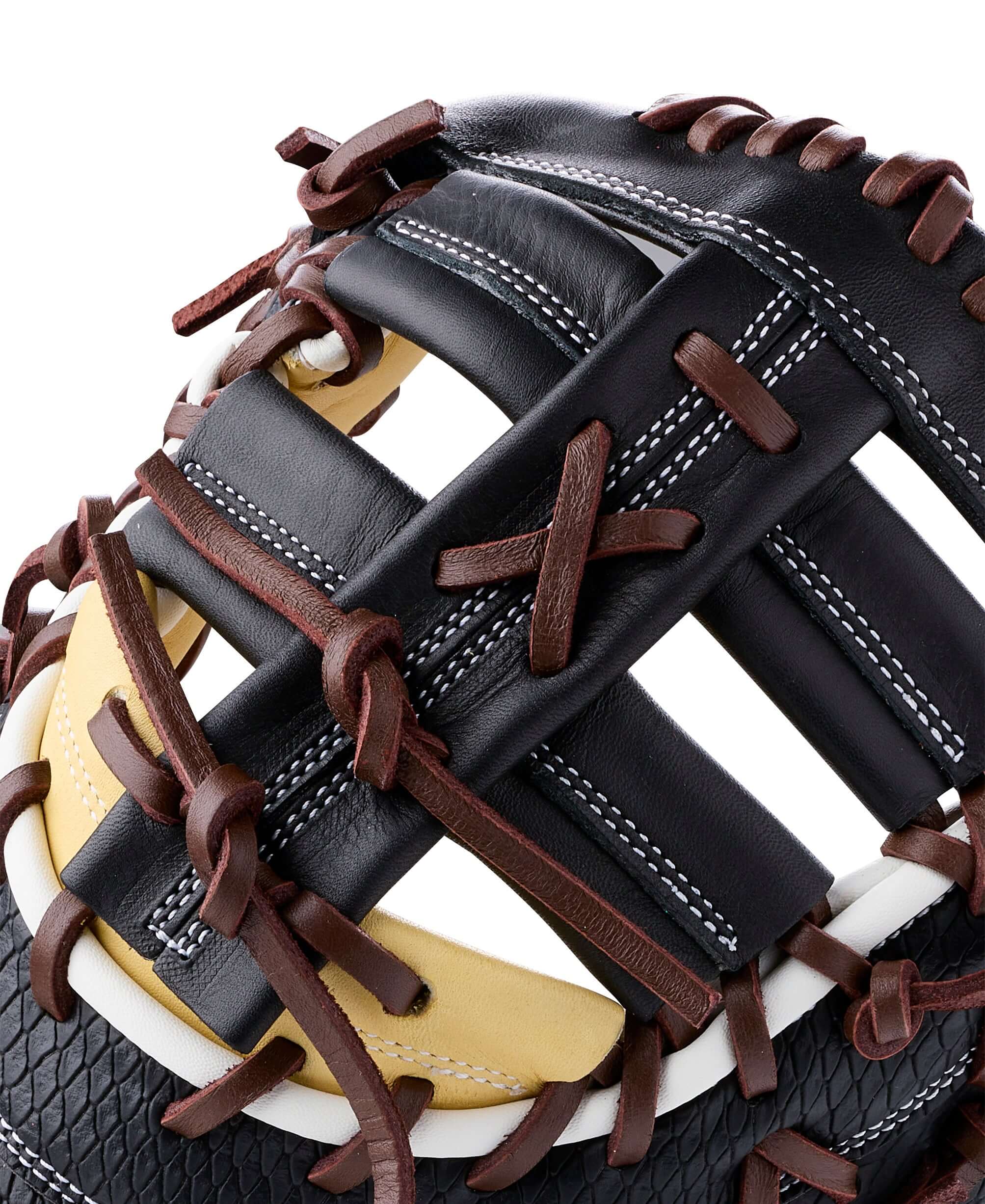 Wilson 2026 A1000 PF1612 Secret Menu 12 Baseball First Base Mitt LHT detailed view showing the leather lacing and design features.