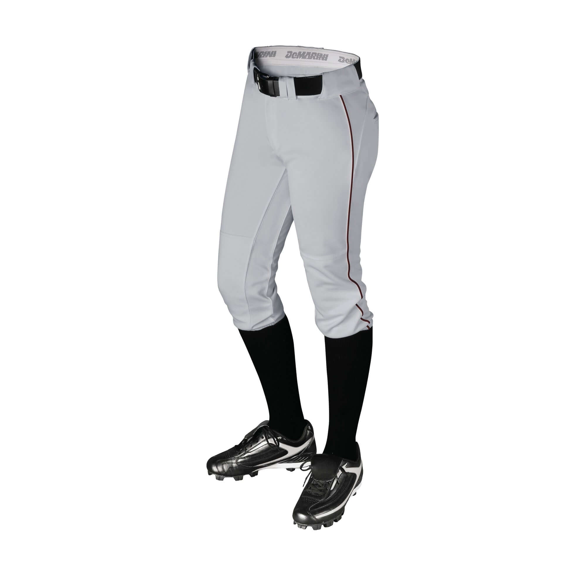 DeMarini Womens Uprising Pant in grey with black accents, designed for comfort and durability in athletic wear.
