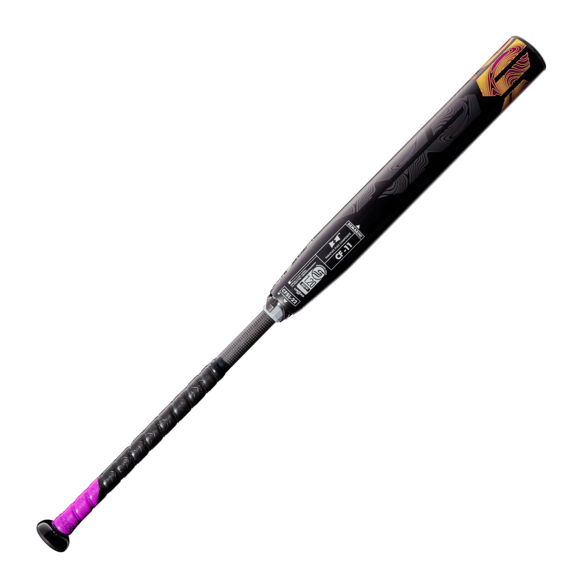 DeMarini CF Fastpitch 2022 (-11) bat designed for lightweight swing and maximum barrel control for young players.