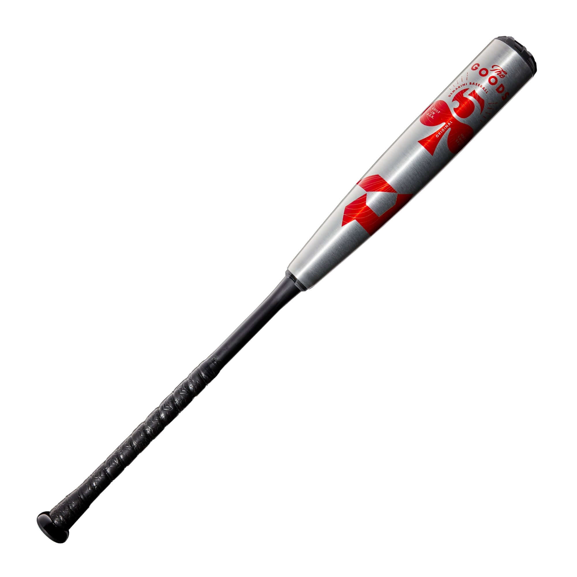 DeMarini The Goods(-5) USSSA bat with alloy barrel and composite handle.