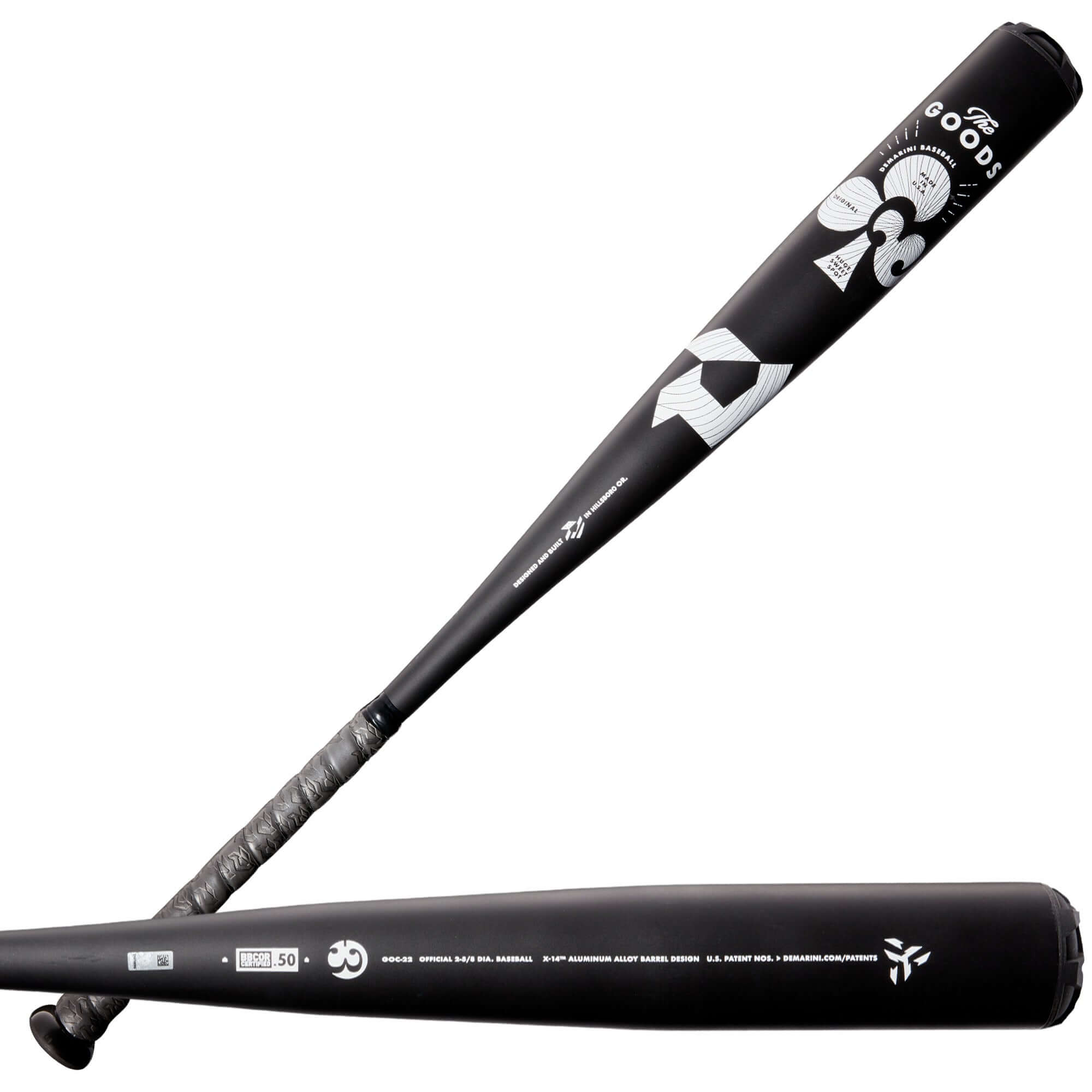 DeMarini The Goods One Piece(-3) BBCOR baseball bat with Tremor End Cap and X14 Alloy Barrel