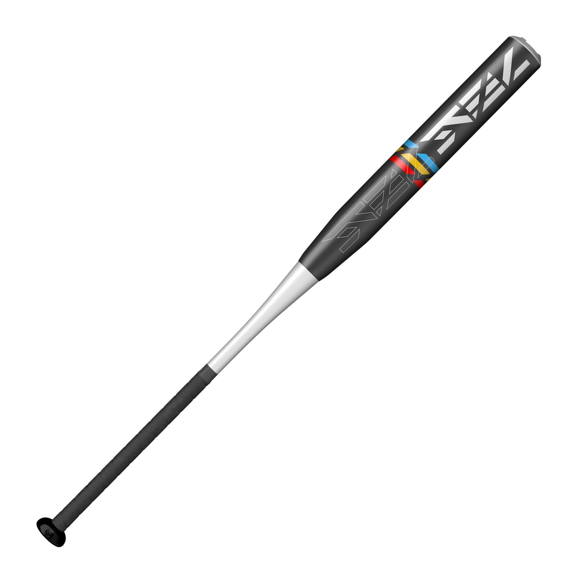 Alt tag for the product image: DeMarini Steel Slowpitch bat with a 12-inch carburized seamless drawn steel barrel.