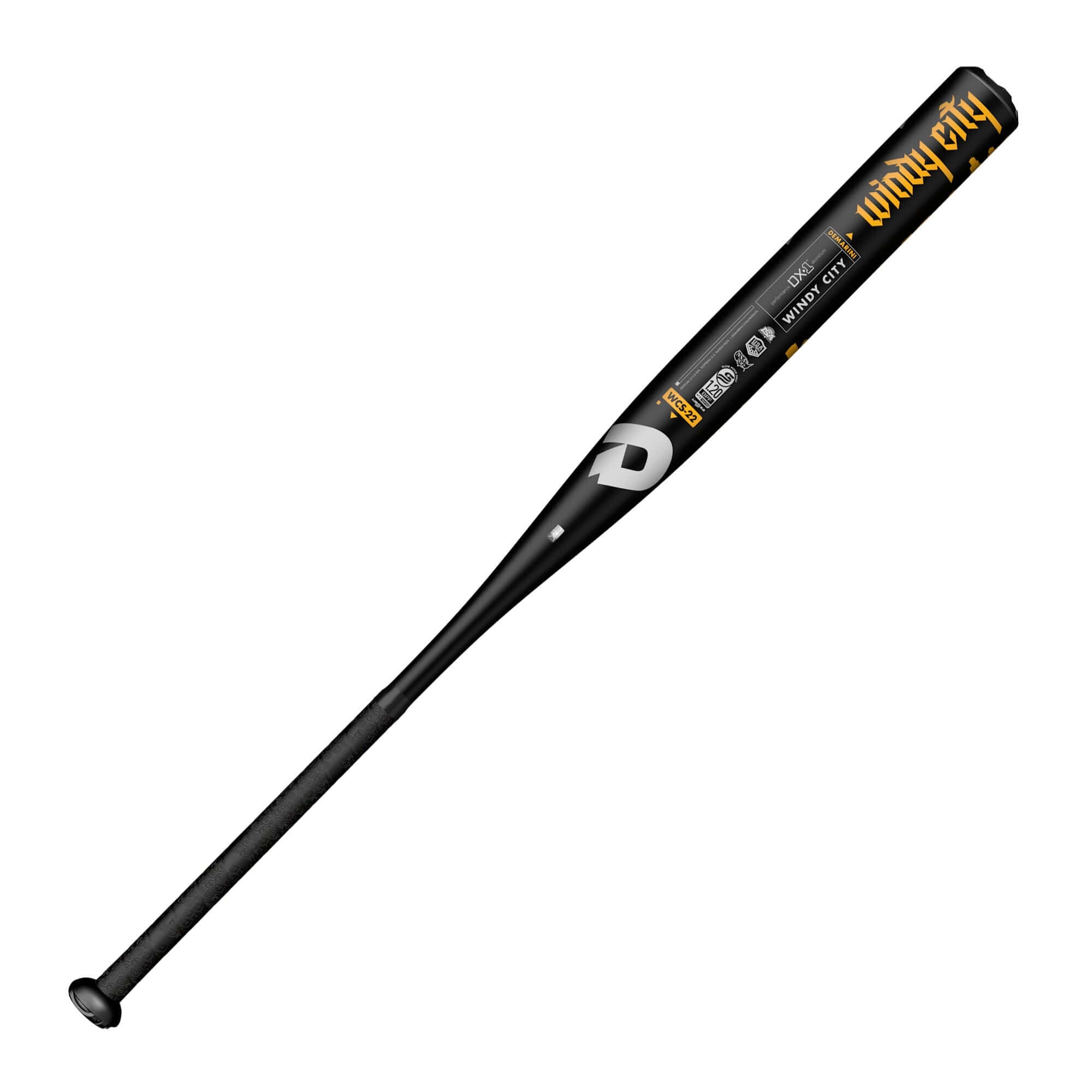 DeMarini Windy City Slowpitch Bat showcasing 12.5” SC4 Alloy Barrel, ideal for 16” softball and heavy swing weight performance.