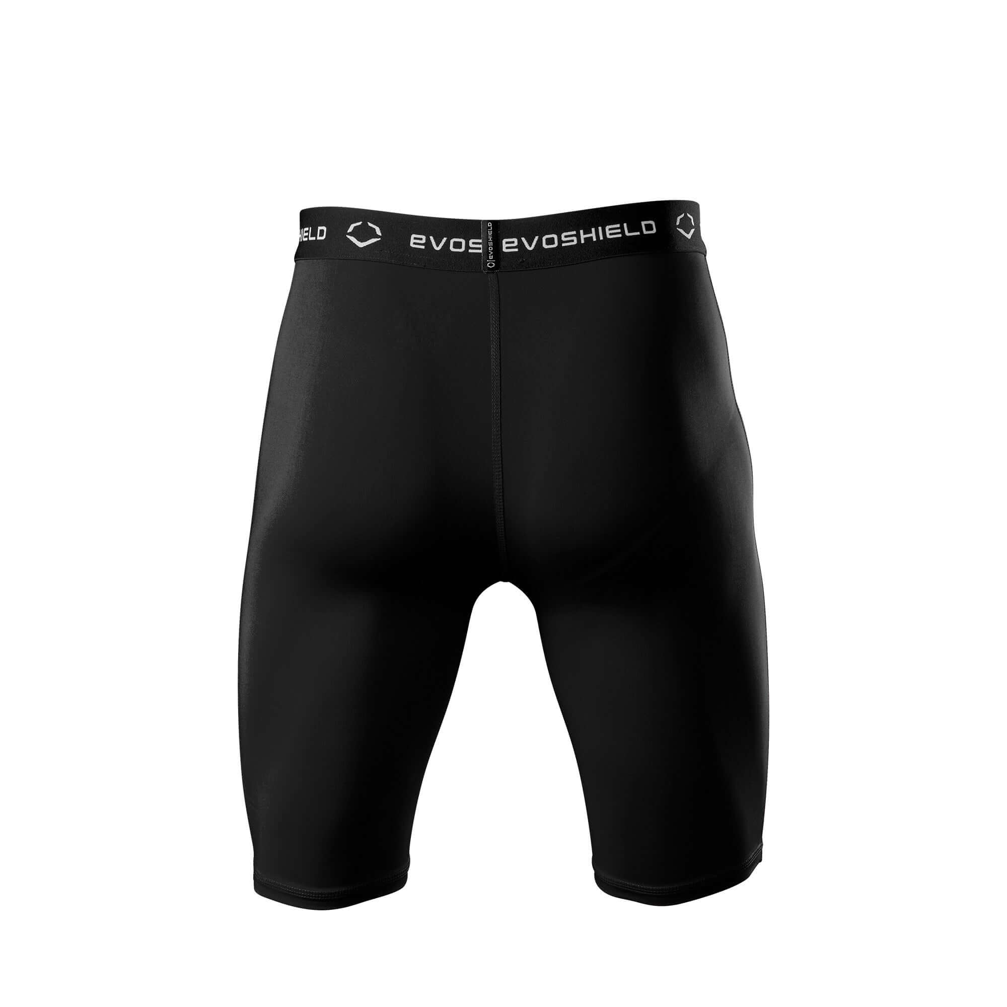 Evoshield Youth Compression Shorts in Black, moisture-wicking, fitted design