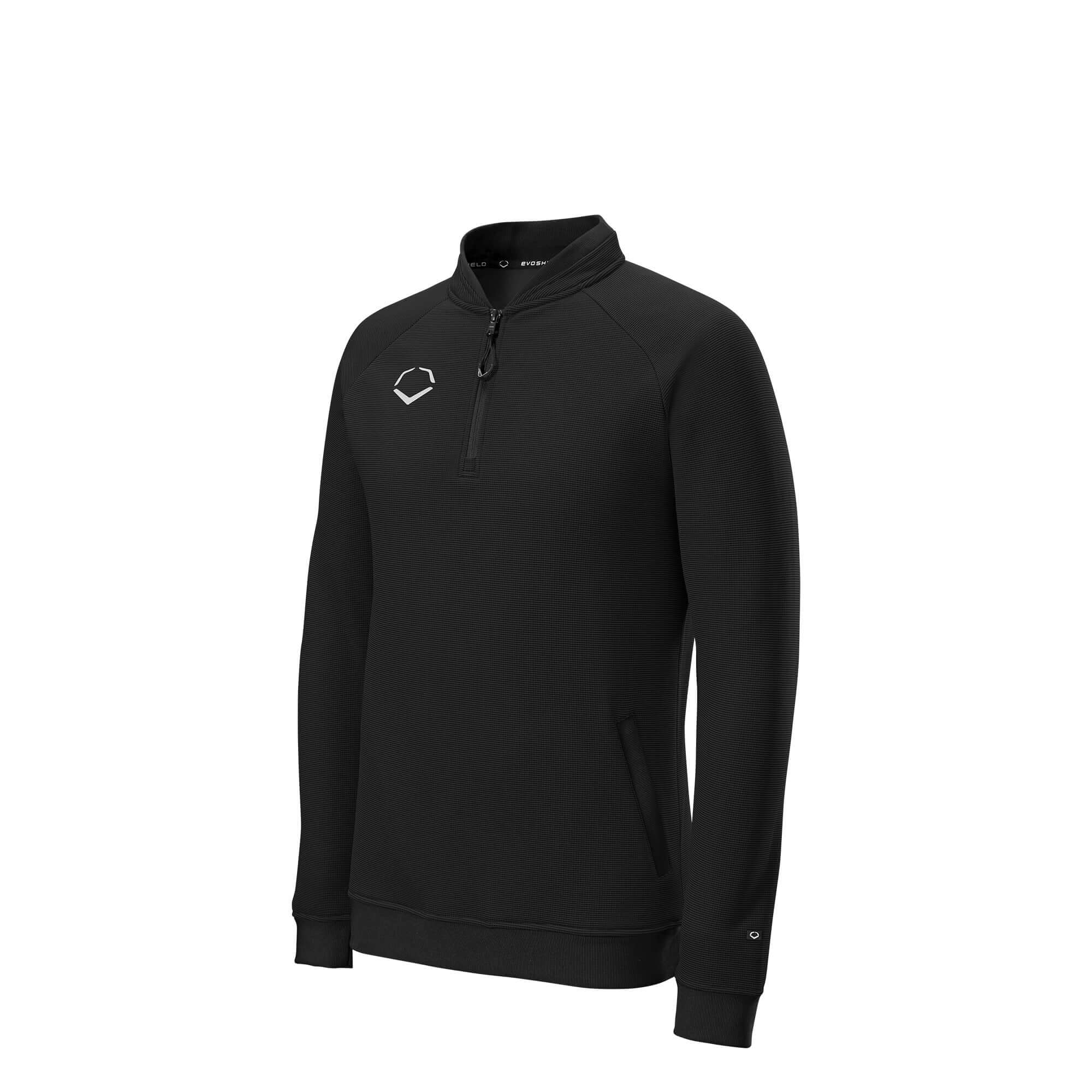 Evoshield Men's Pro Team Heater Fleece Quarter Zip Black front view
