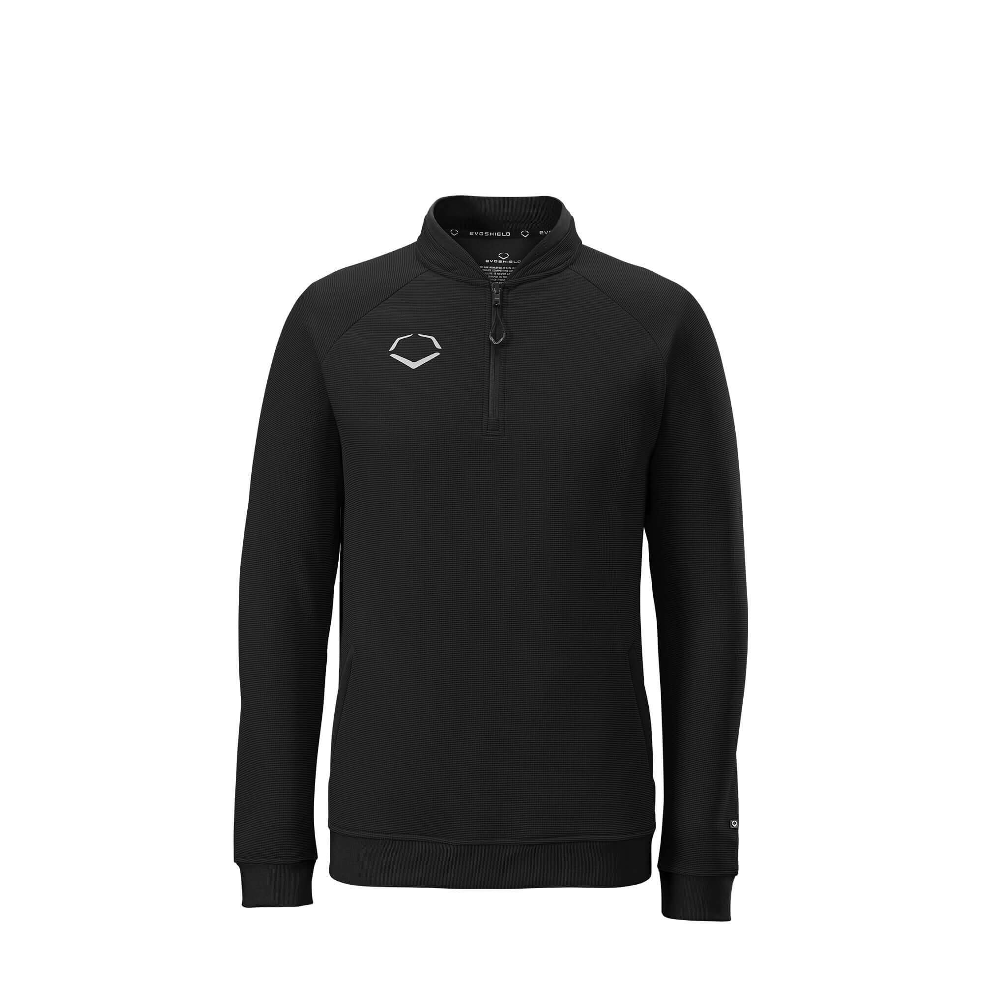 Evoshield Men's Pro Team Heater Fleece Quarter Zip Black front view