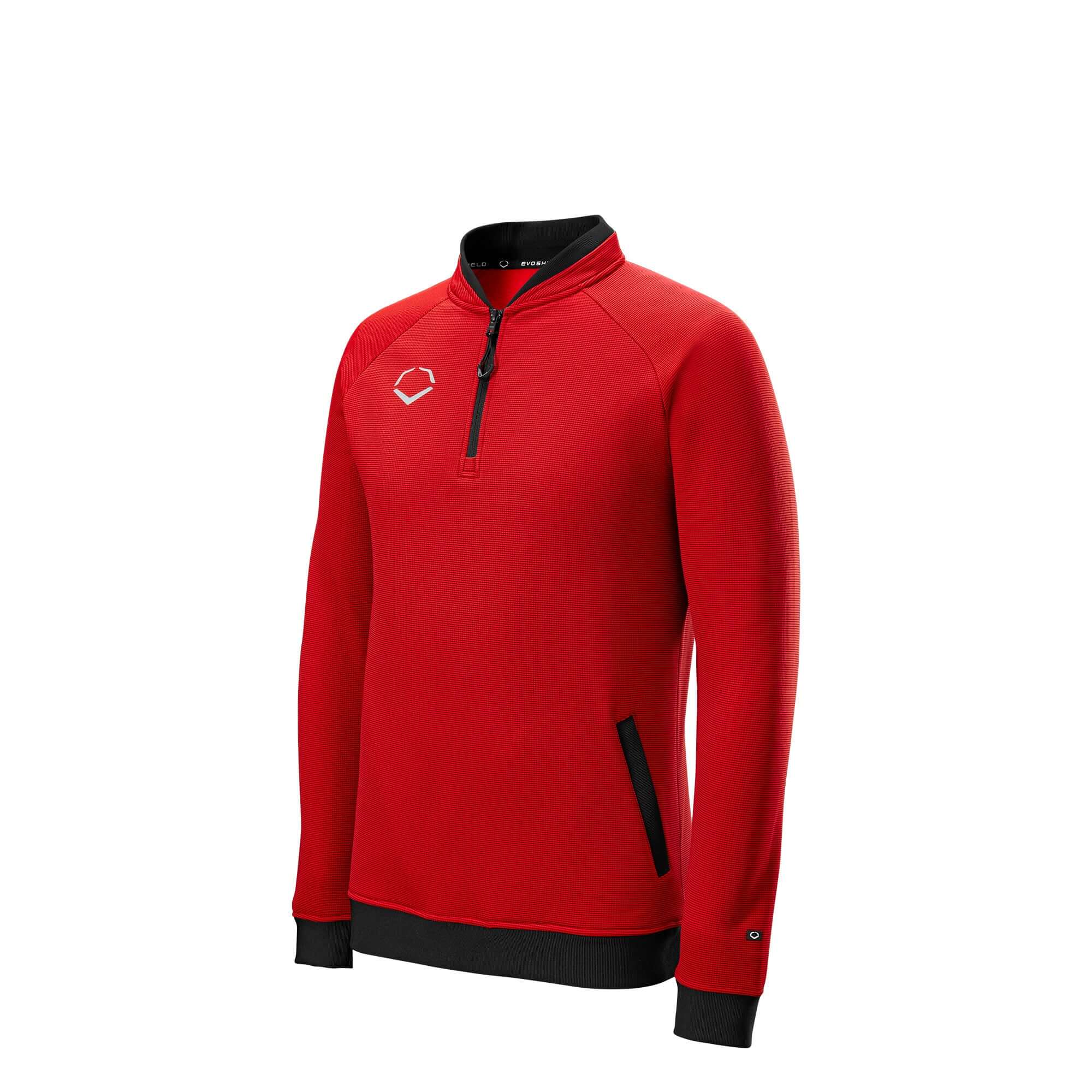 Evoshield Men's Scarlet Fleece Quarter Zip Front View