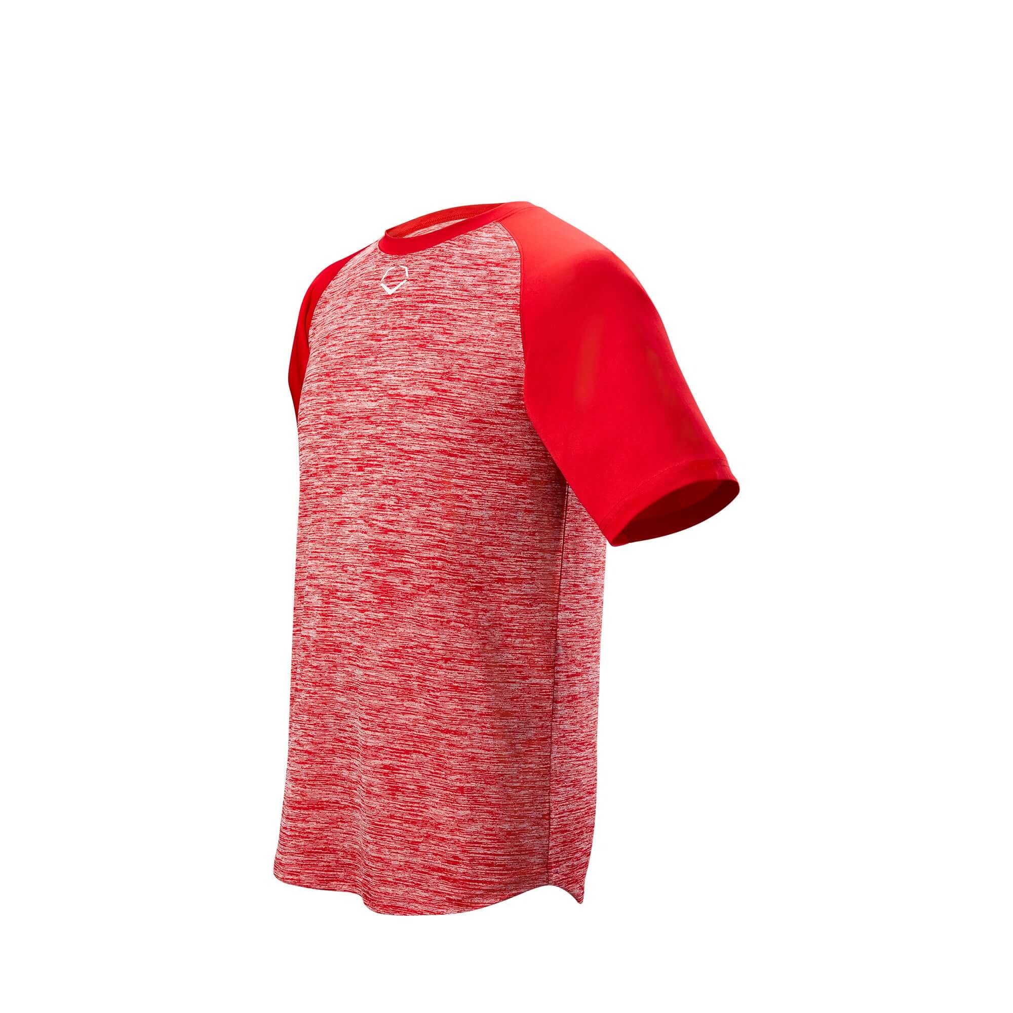 Evoshield Adult E304 performance pullover tech tee in scarlet, lightweight and breathable athletic fit workout shirt.