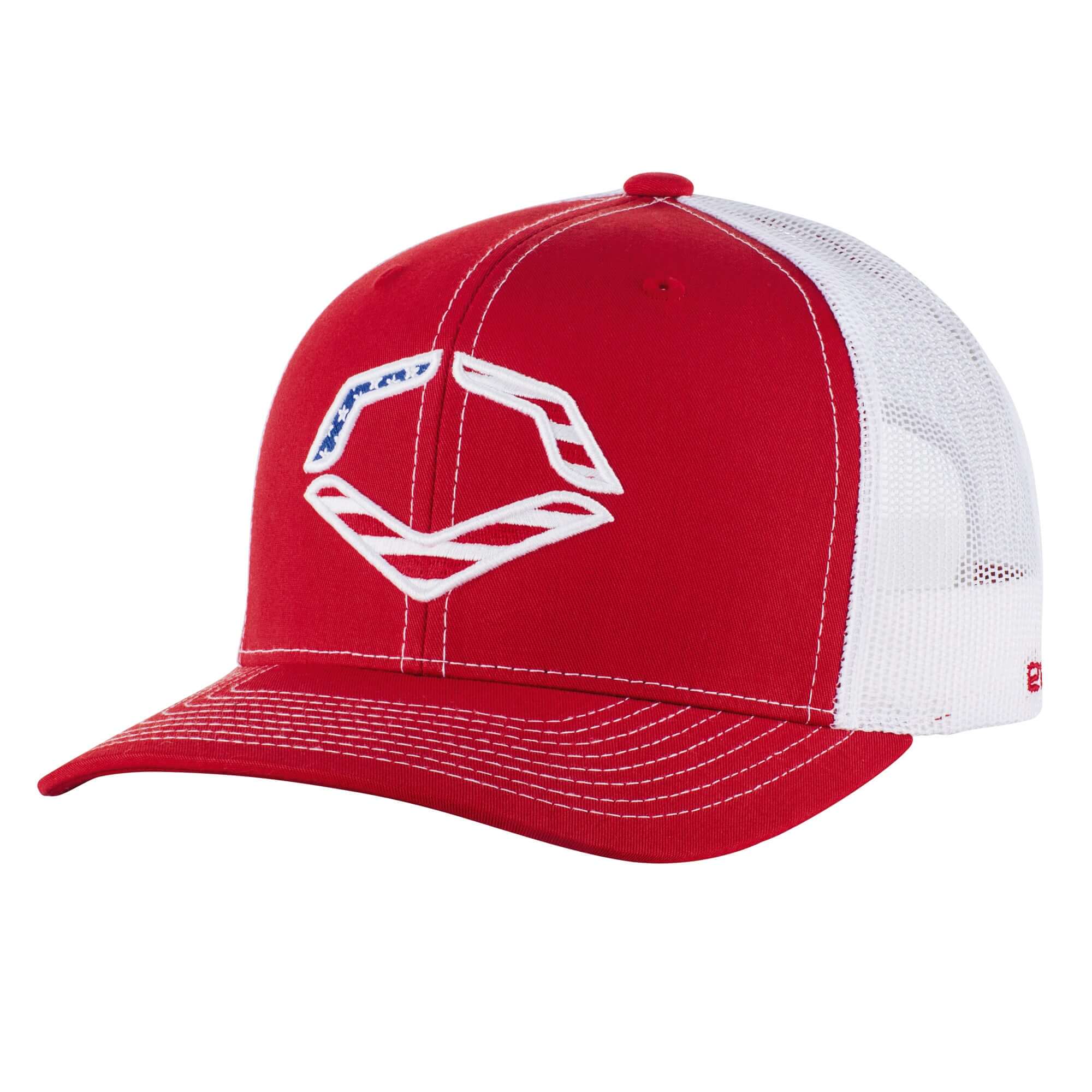 Evoshield USA Trucker Snapback with American flag logo and breathable mesh back