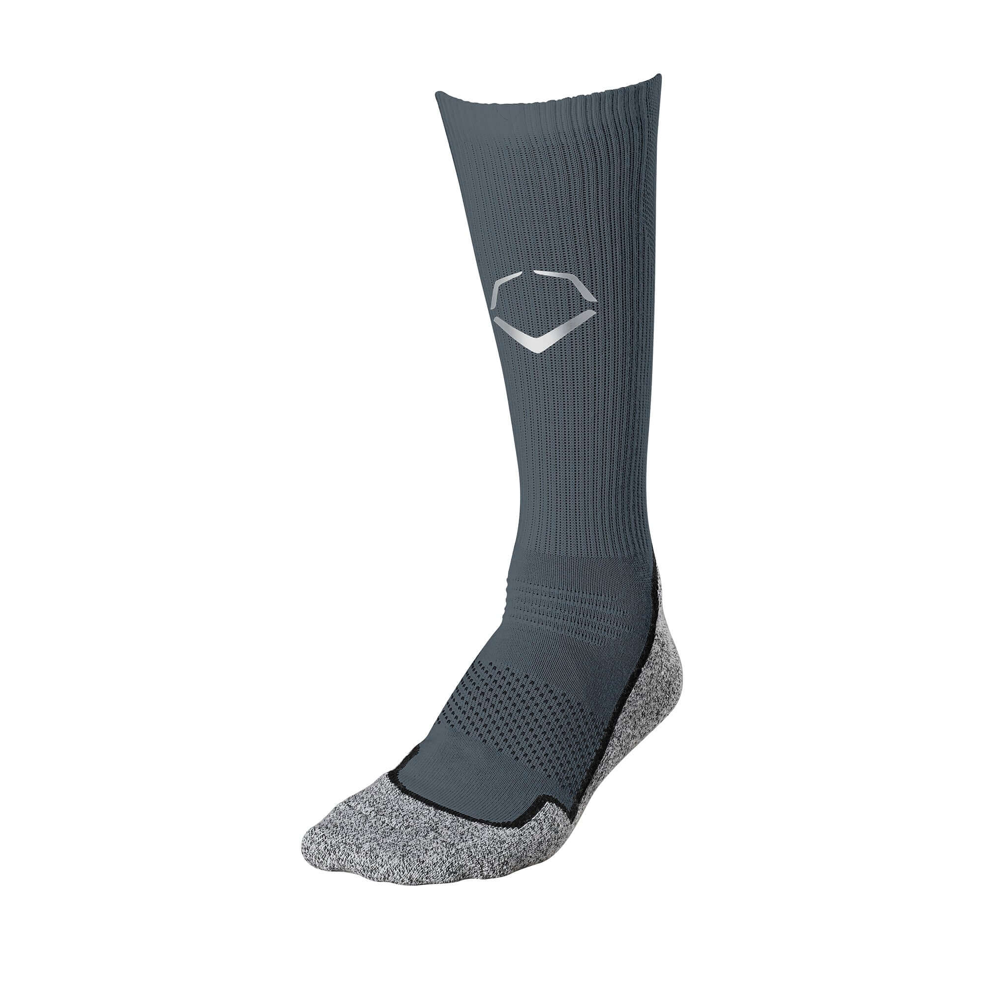 Evoshield Grey Training Crew Sock M with moisture-wicking design