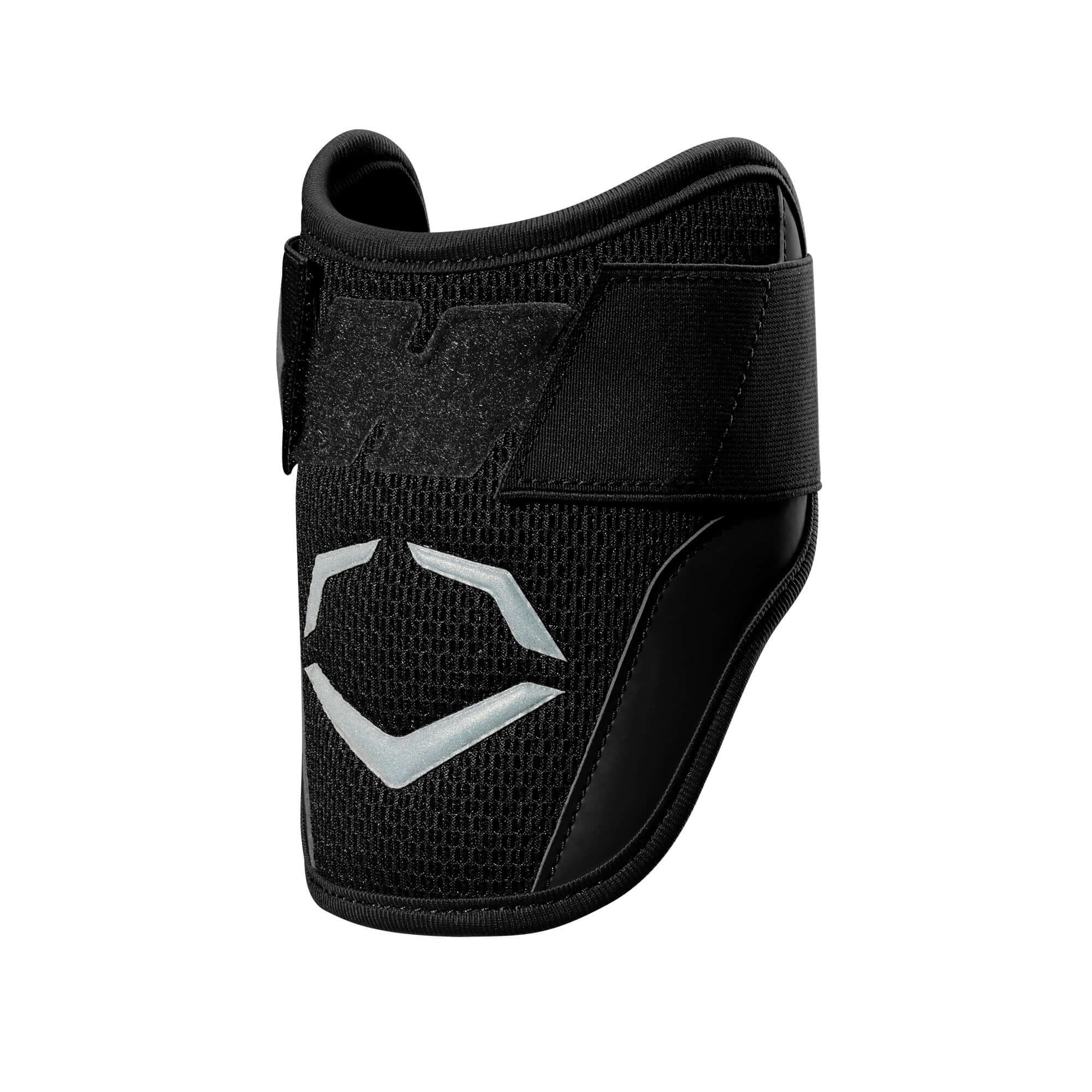 Black EvoShield Pro-SRZ Batter's Elbow Guard with ergonomic fit and Gel-to-Shell technology