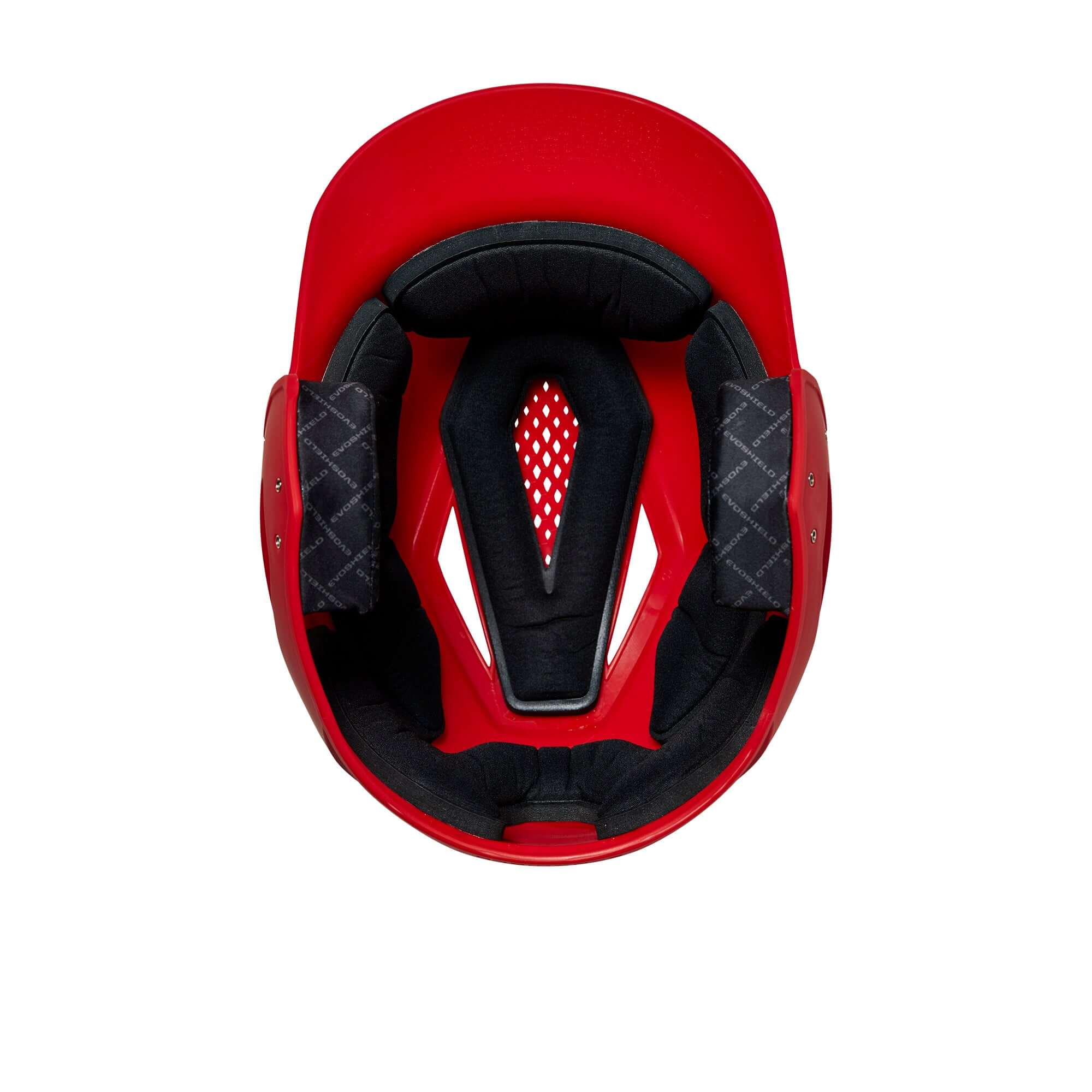 Evoshield XVT Batting Helmet Matte Scarlet, dual-density padding, venting system, low profile, NOCSAE certified.