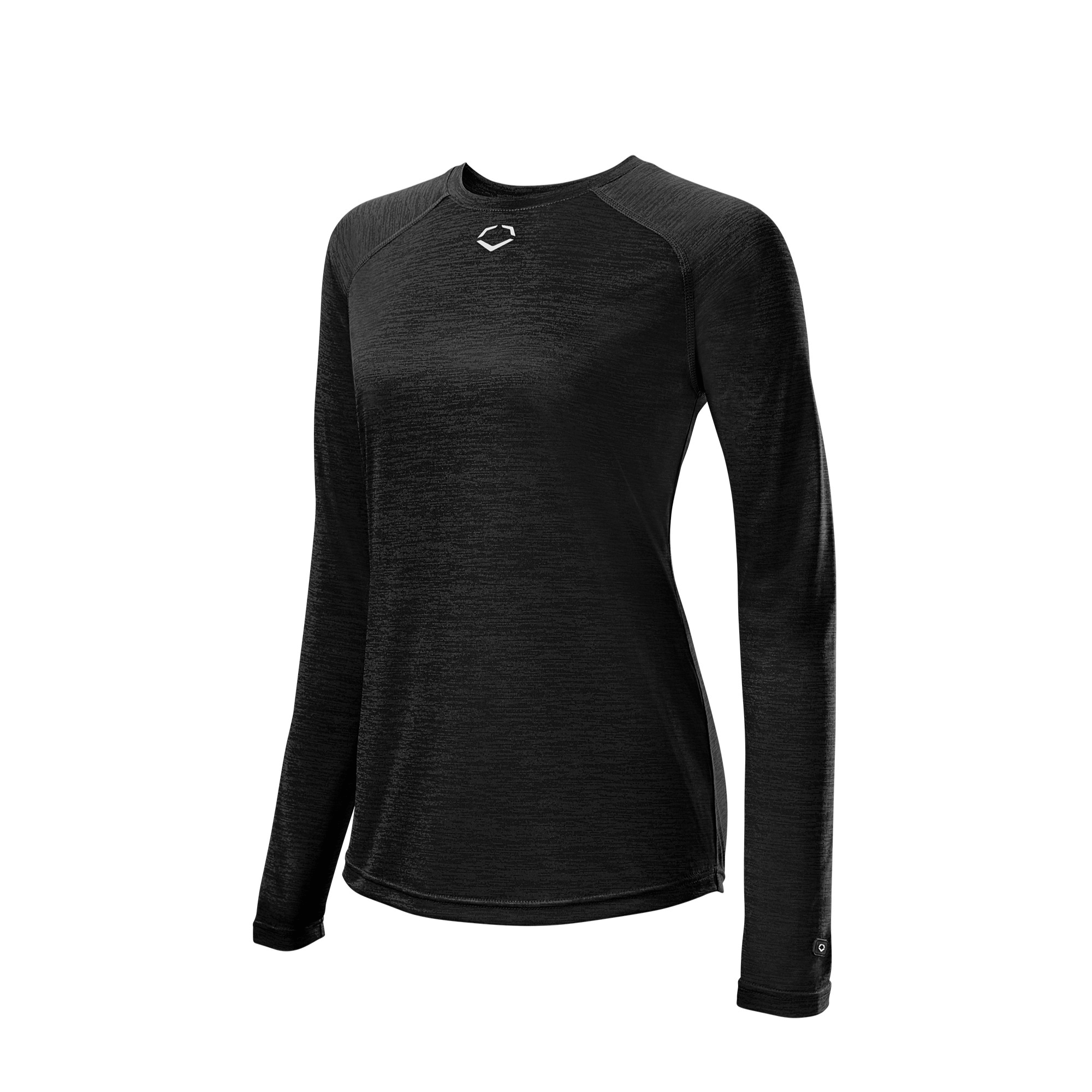 Evoshield Women's FX Long Sleeve Training Tee in black for comfortable offseason workouts.