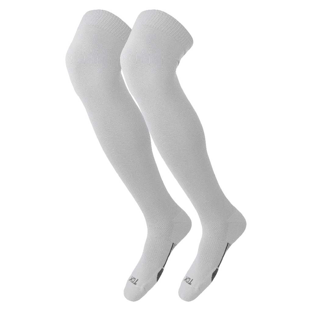 TCK Dugout Series OTK Baseball Socks, white, designed for athlete comfort with moisture control and cushioning features.