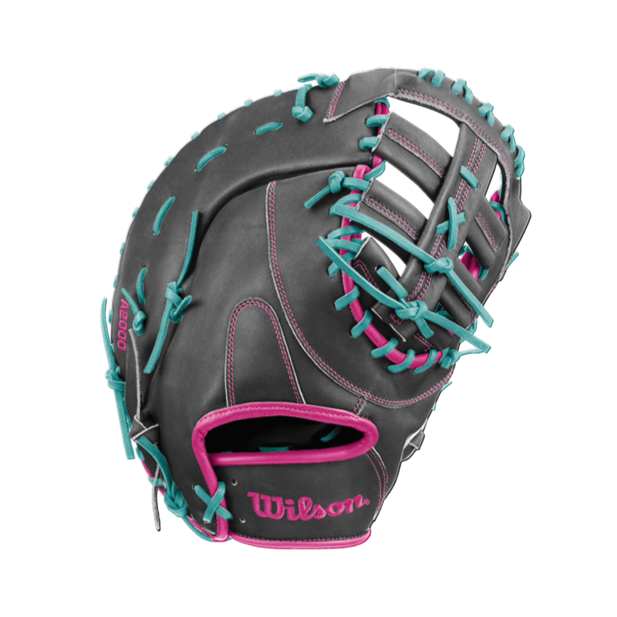 Wilson A2000 1679 Midnight Party BTL Limited Edition, showcasing the detailed back hand stitching and sleek leather design.