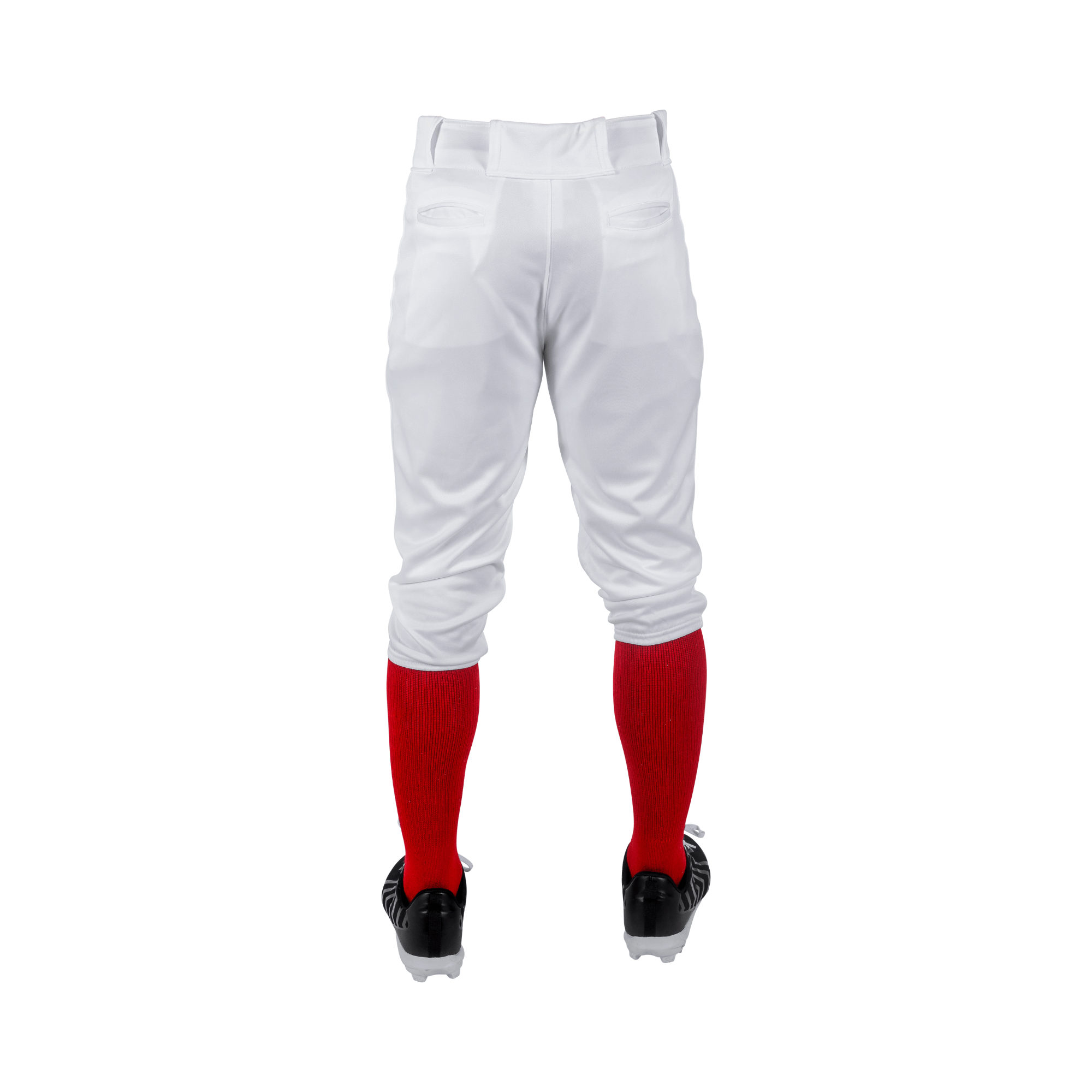 Rawlings Youth Launch Knicker Pant White back view with 2 set-in pockets