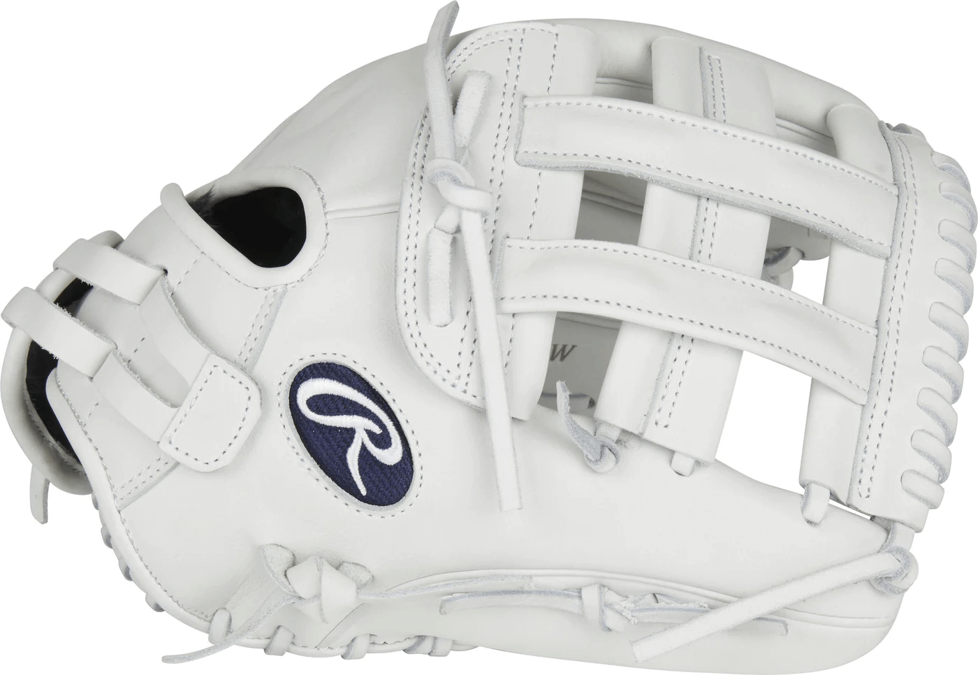 Rawlings Liberty Advanced Softball Glove 12.25", white leather, designed for fastpitch, featuring adjustable Pull-Strap back.