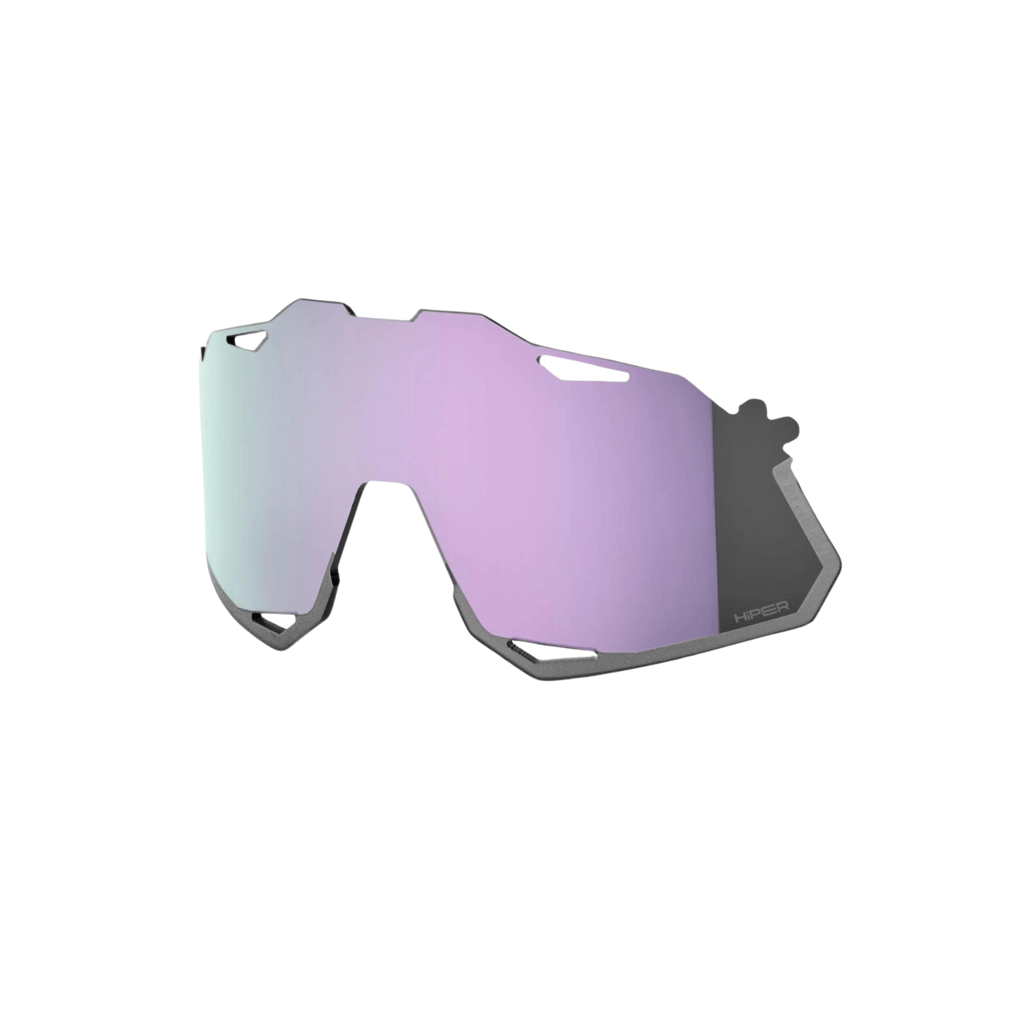 100% HYPERCRAFT XS Replacement Lens in HiPER Lavender Mirror, featuring Ultra HD, UV protection, and scratch-resistant coating.