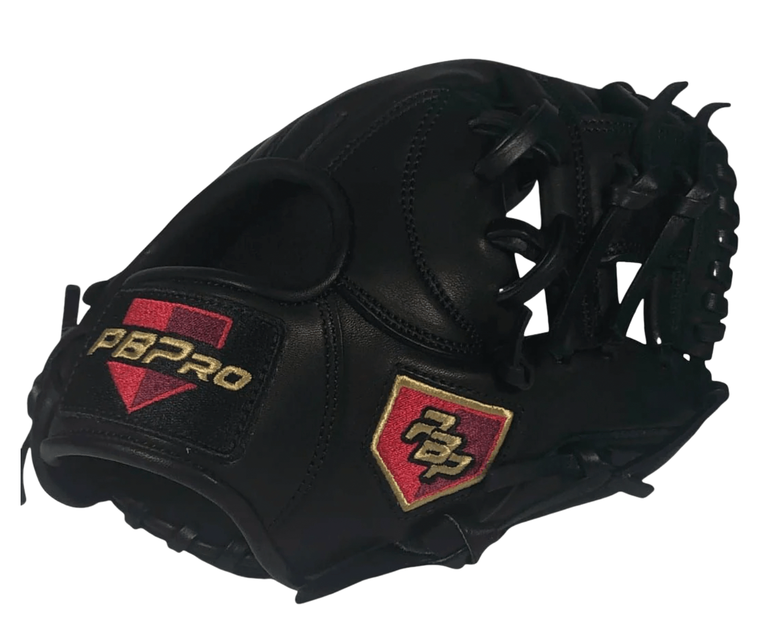 PBPro Ron Washington 9.5" infield training glove showcasing sleek black design and logo, perfect for fielding drills.