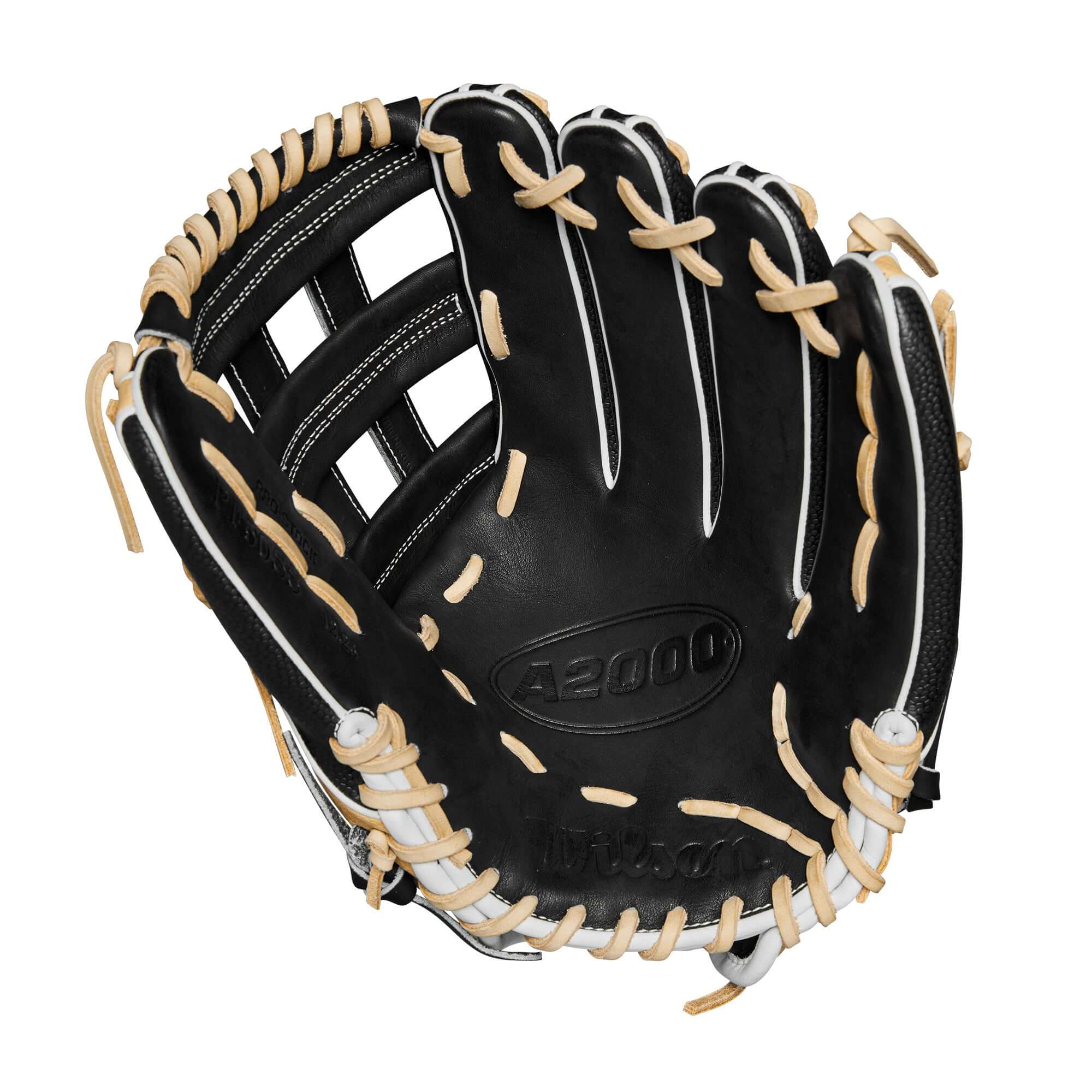 Wilson 2024 A2000 PF50SS 12.25" Outfield Glove LHT featuring SuperSkin™ and Dual Post Web construction.