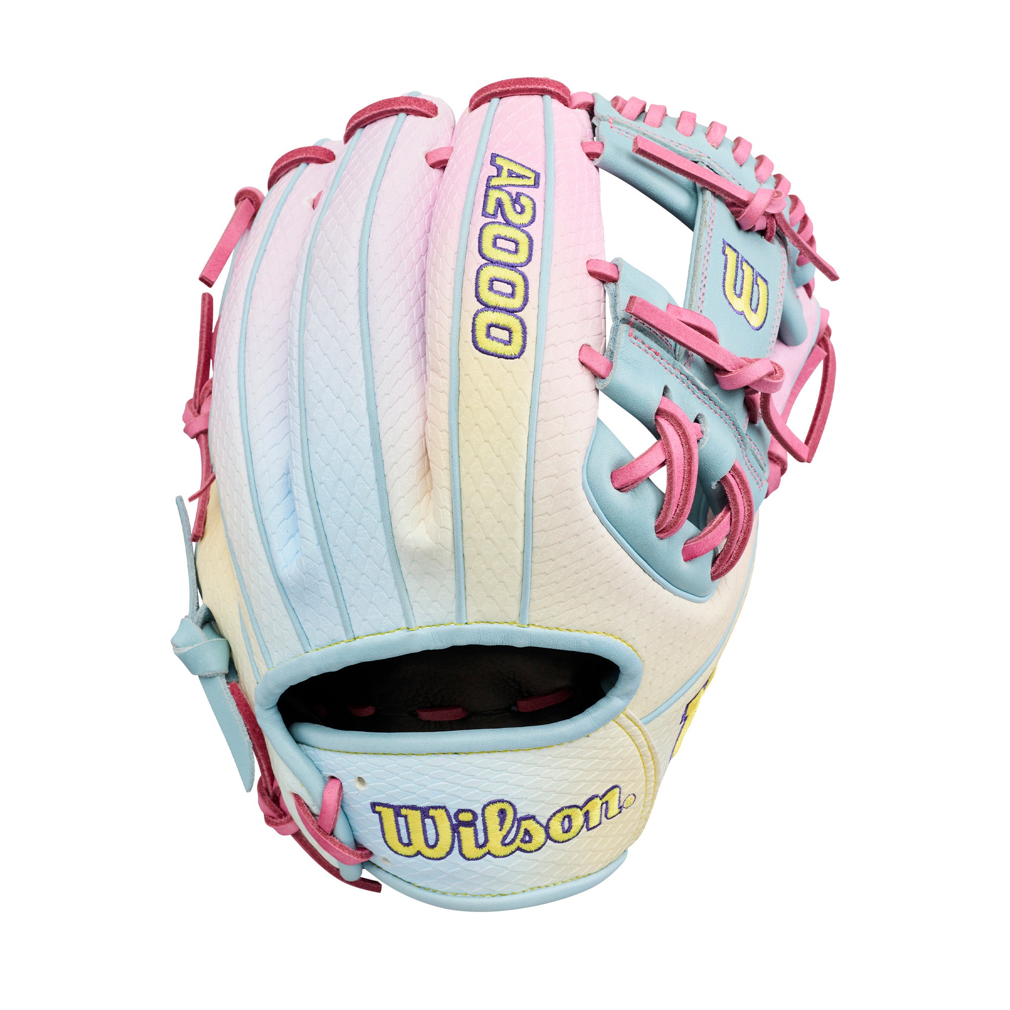 Wilson A2000 1786 11.5 April 2026 GOTM Pastel Clouds Infield Glove back design