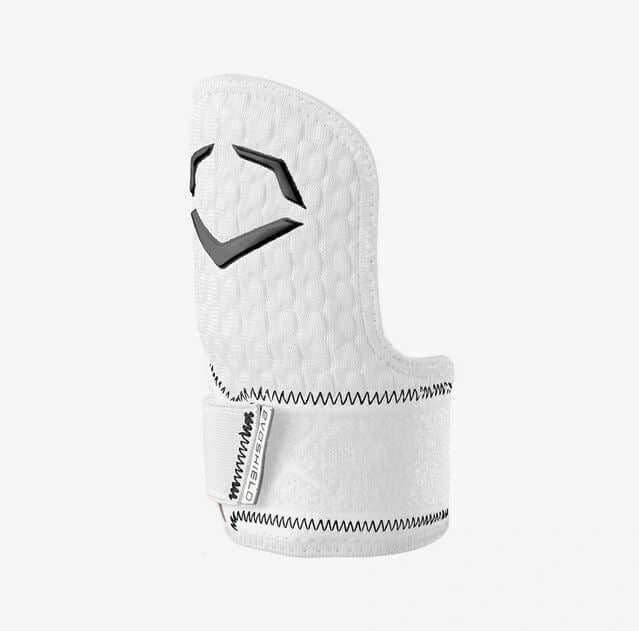 Evoshield Pro-SRZ 2.0 Batter’s Hand Guard in white, featuring Gel-to-Shell® Technology for optimal protection.