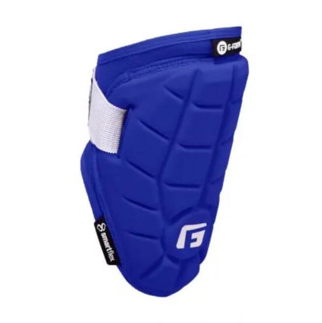 G-Form Elite Speed Batter Elbow Guard in royal blue with SmartFlex padding for enhanced protection and comfort.