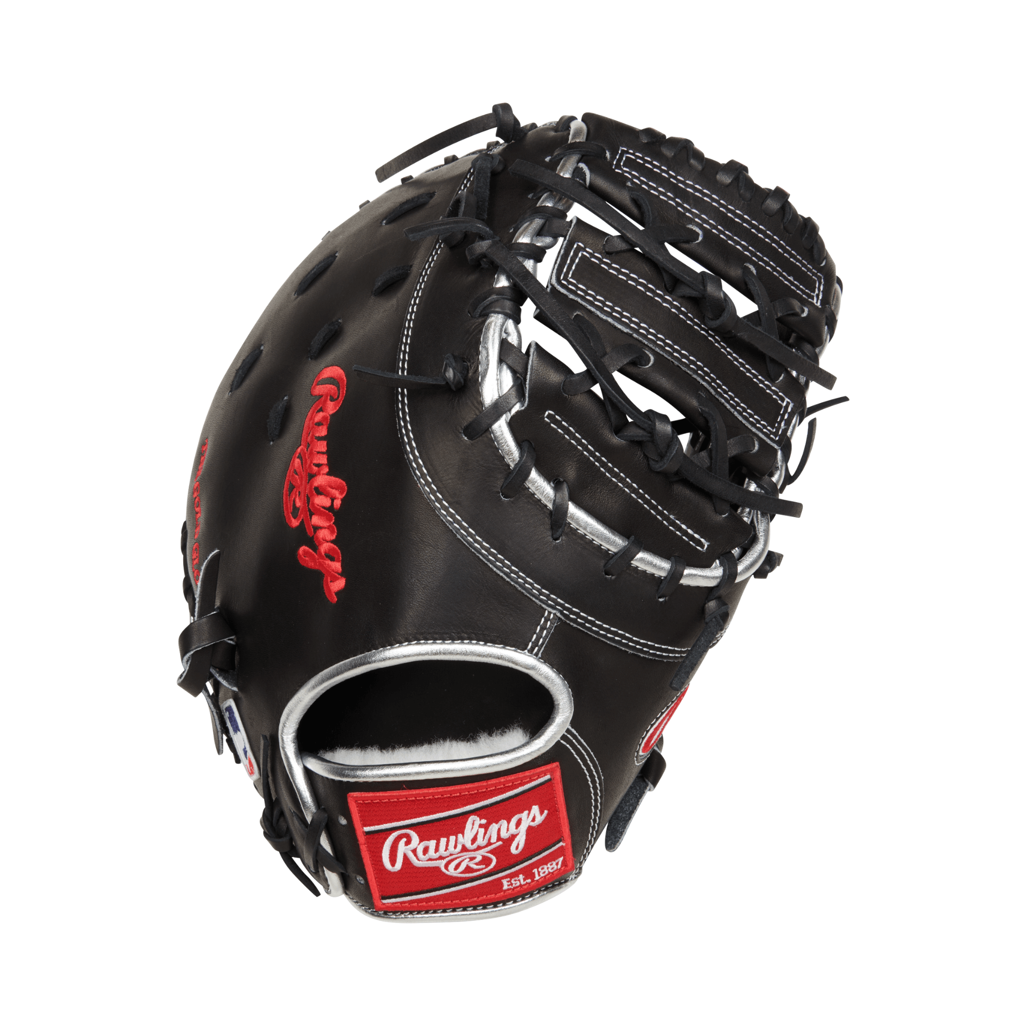Rawlings Pro Preferred first base mitt, 12.75"LHT, made with high-quality kip leather for superior performance.