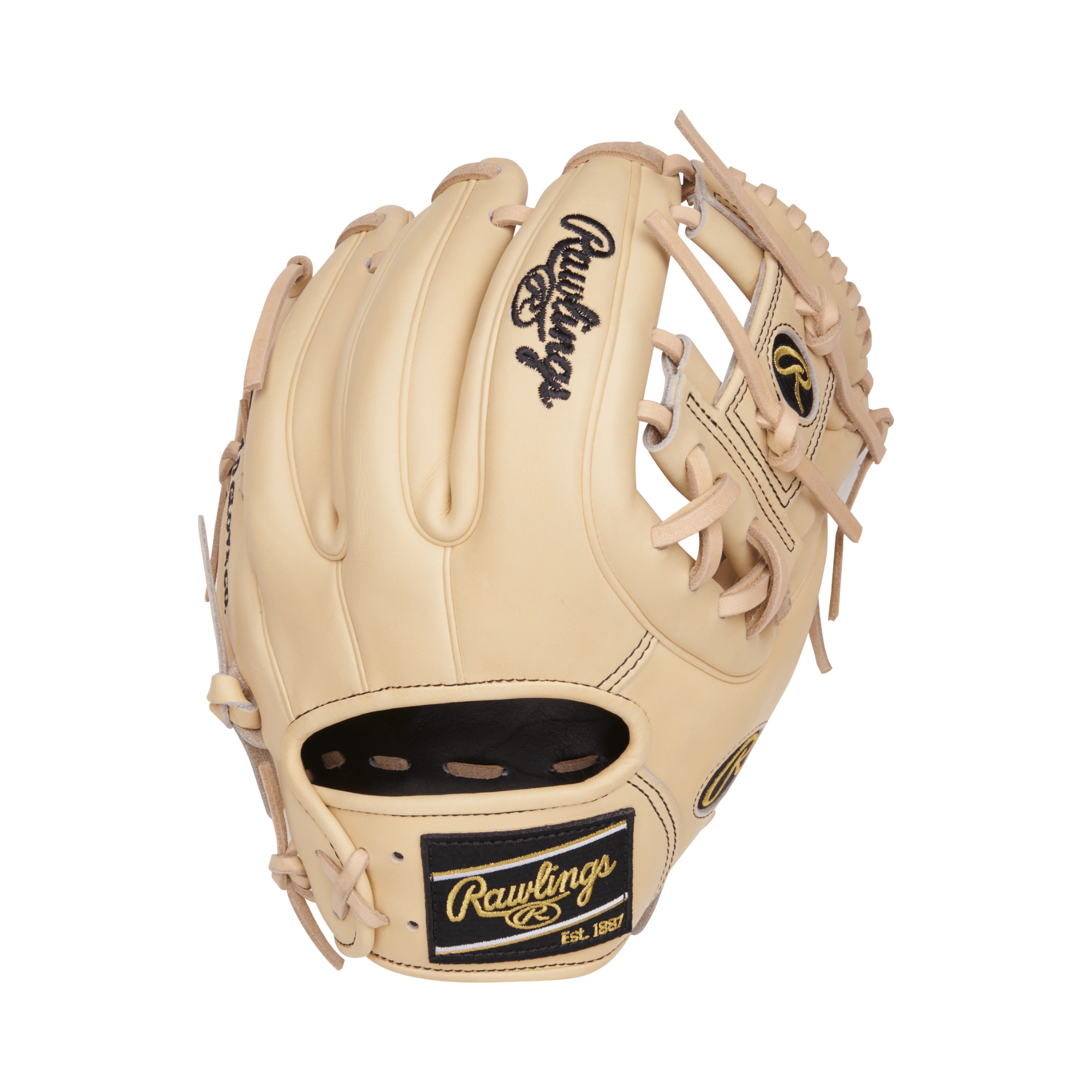 Rawlings Heart of the Hide 11.25" baseball glove in camel color, designed for superior control and durability on the field.