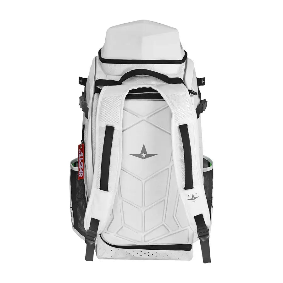All-Star MVP PRO™ Dual Hybrid Bat Pack in white, featuring adjustable straps and ventilation for comfort and breathability.