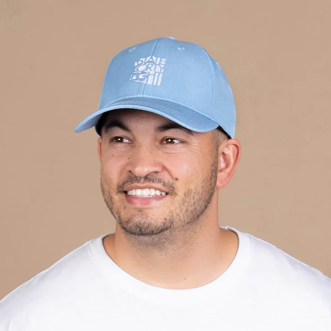 State Forty Eight Curved Snapback Classic Baby Blue And White