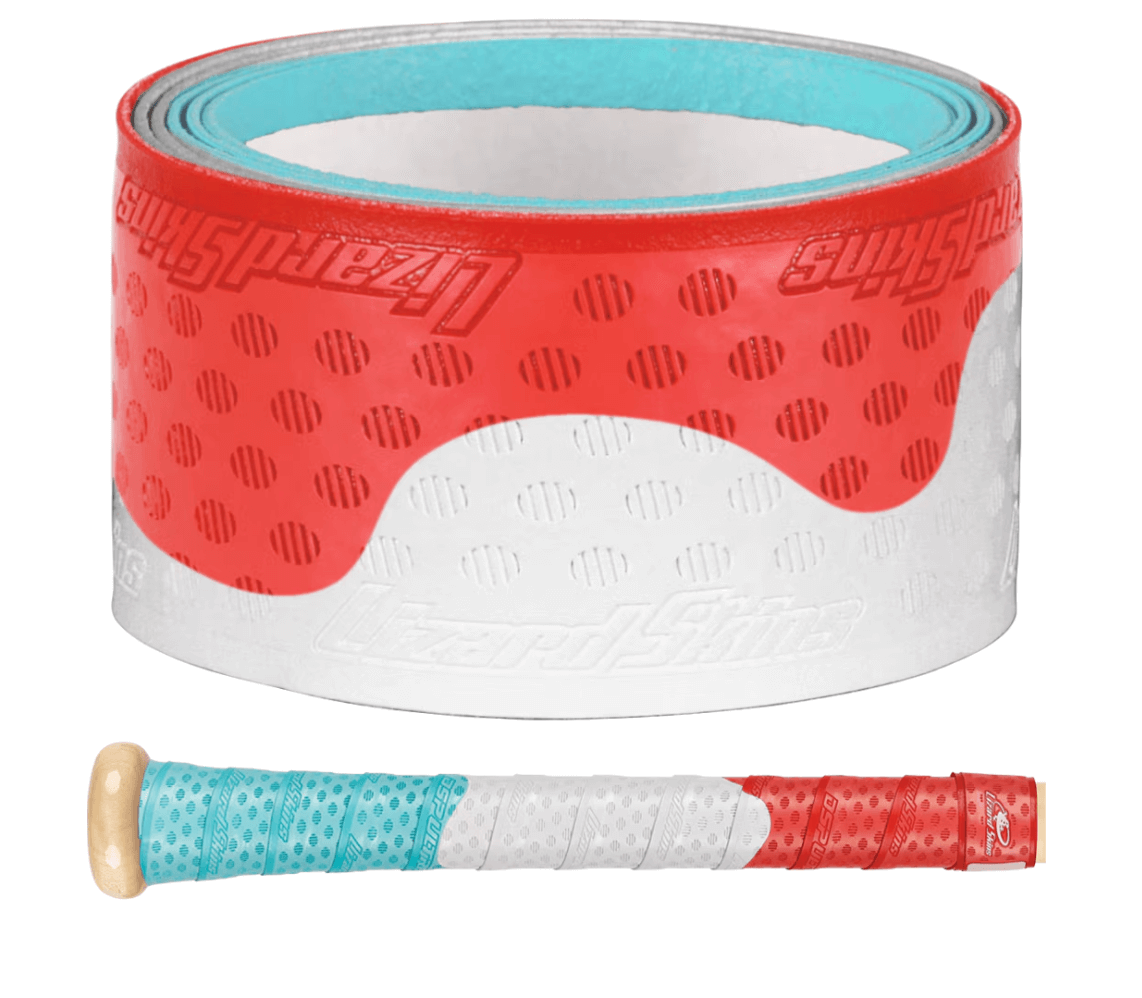 Lizard Skins DSP Ultra Bat Grip in Patriotic Pop design, featuring red, white, and blue colors for enhanced grip and style.