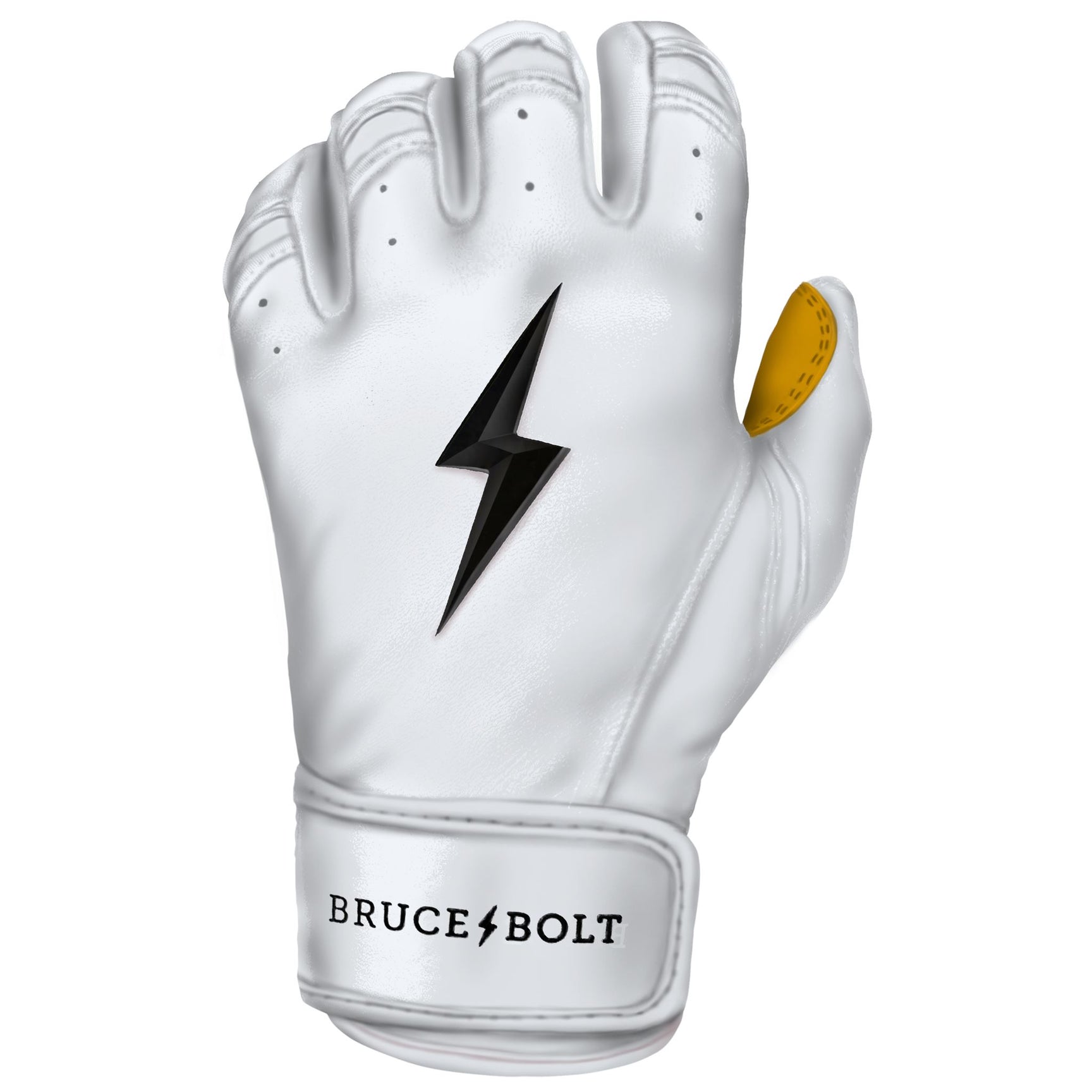 Bruce Bolt Youth Premium Pro Short Cuff Batting Gloves White