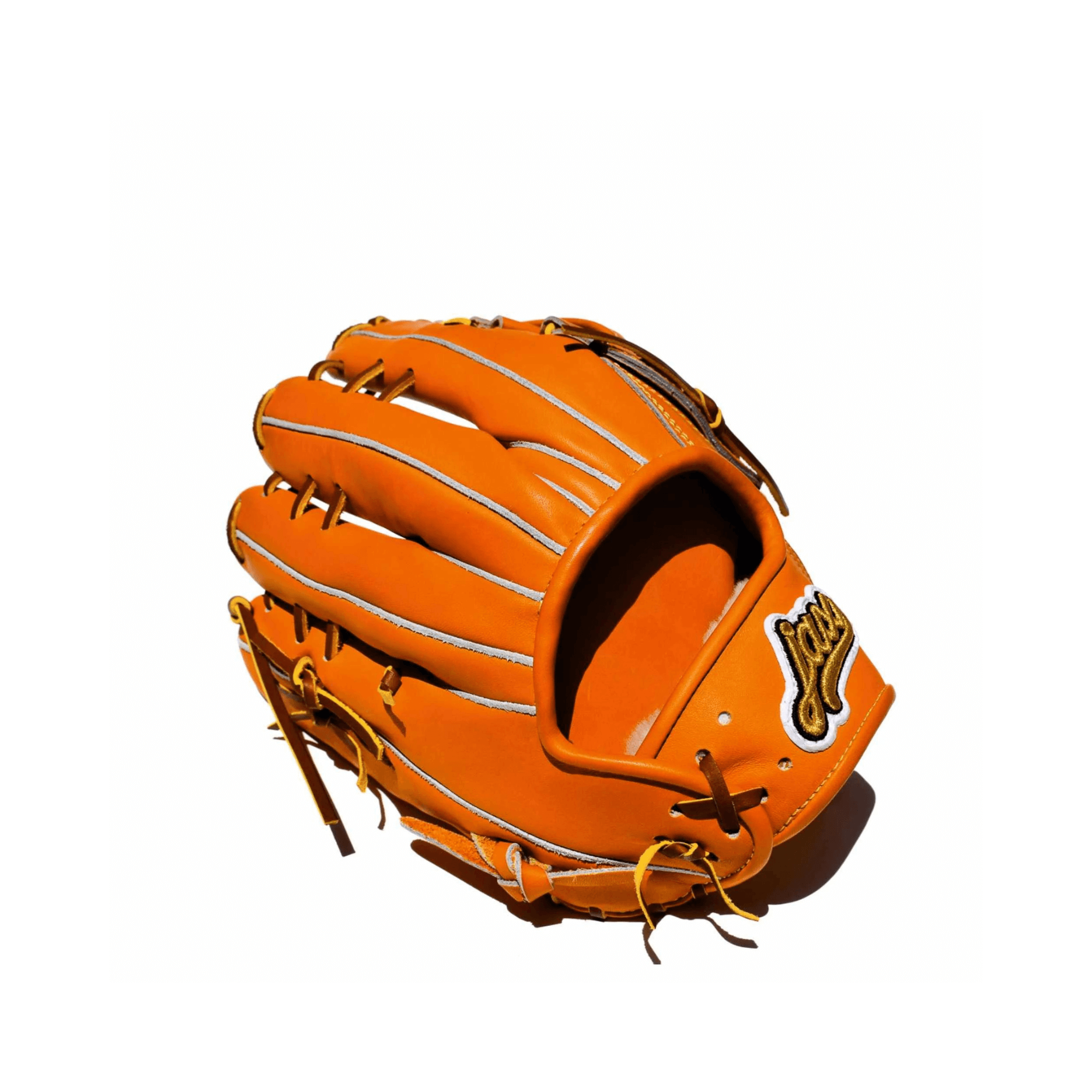 Jax Fielding Glove LJ-10S in orange tan leather, 12.25 inches, designed for infield and outfield play.