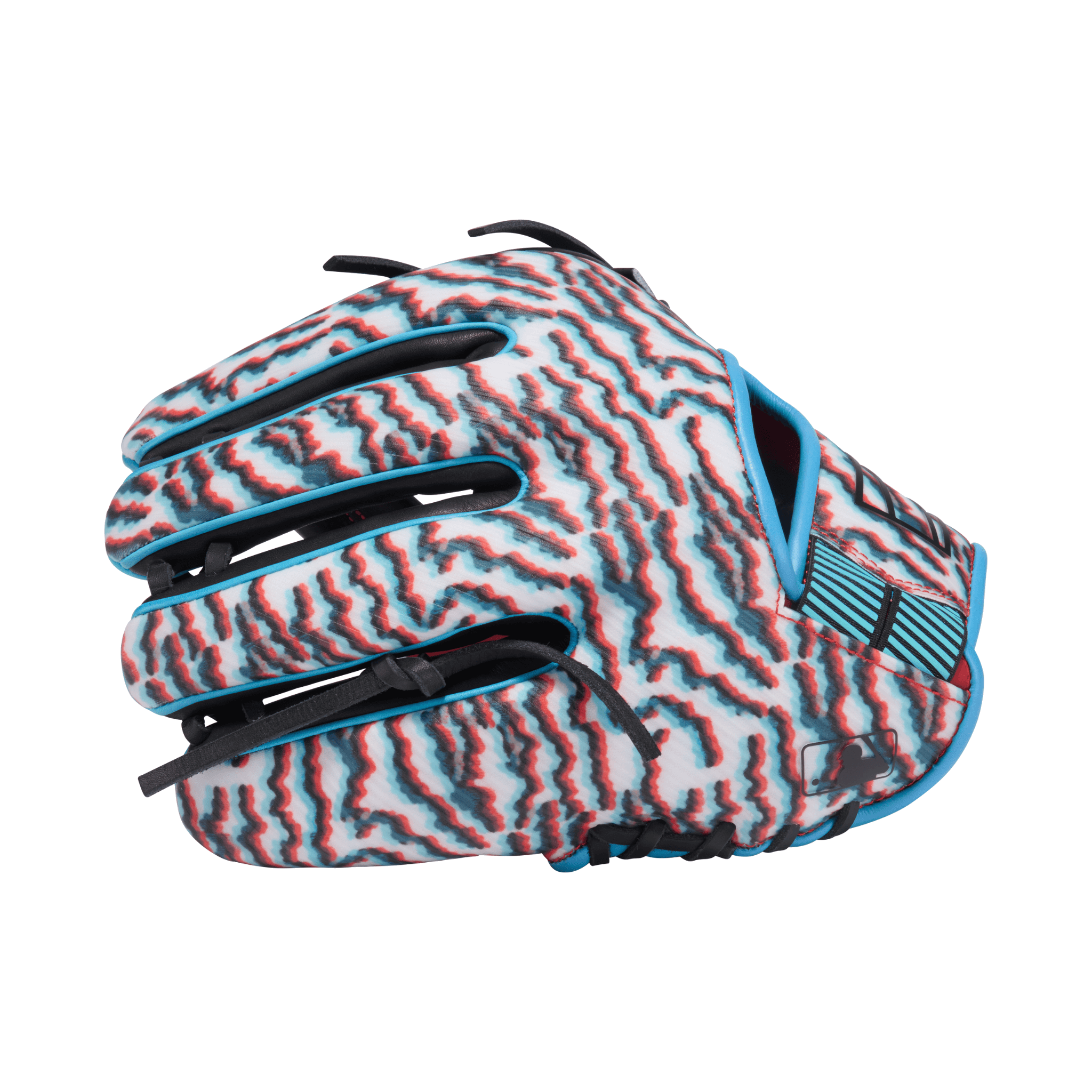 Right Side with Finger Detail of Rawlings REV1X 11.5 Inch Infield Baseball Glove - Scarlet/Black