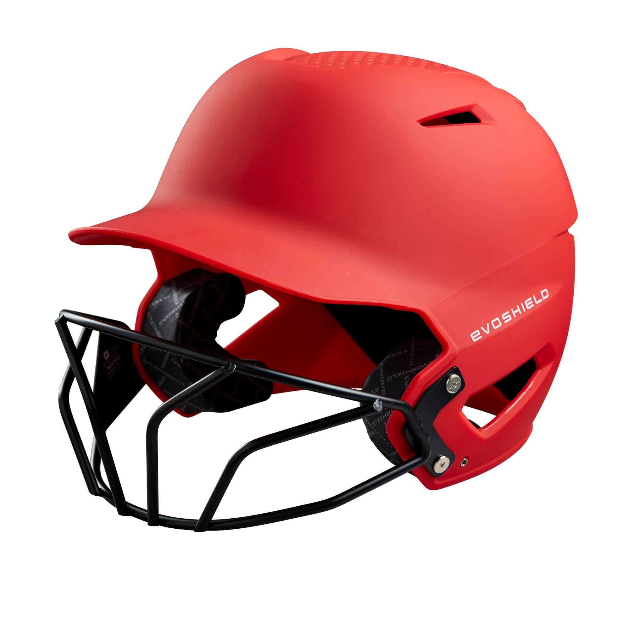 Evoshield Youth XVT Batting Helmet with Facemask, Matte Scarlet, front view
